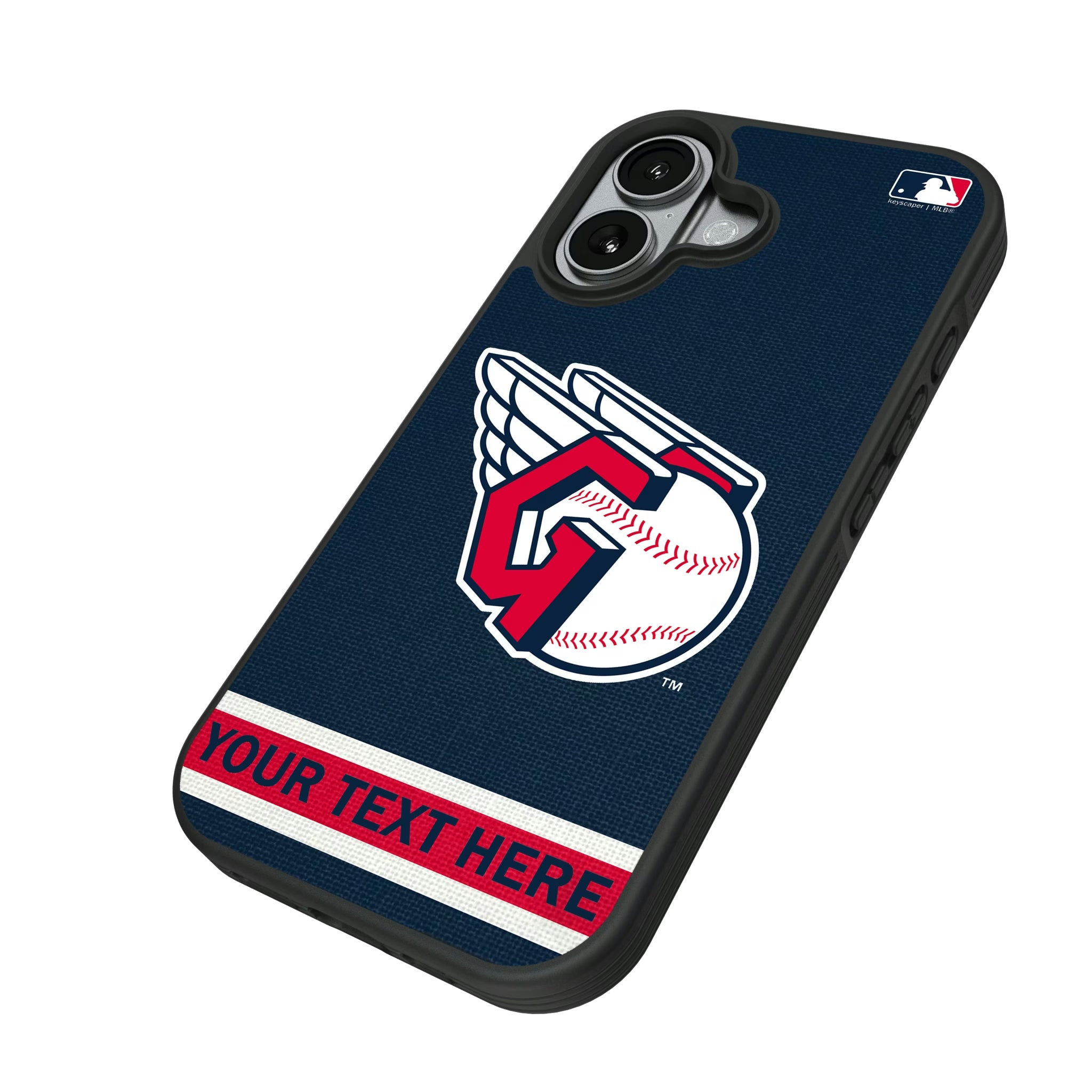 Cleveland Guardians Personalized Stripe iPhone Bump Phone Case for Apple iPhone - Isometric View#Device_iPhone 17