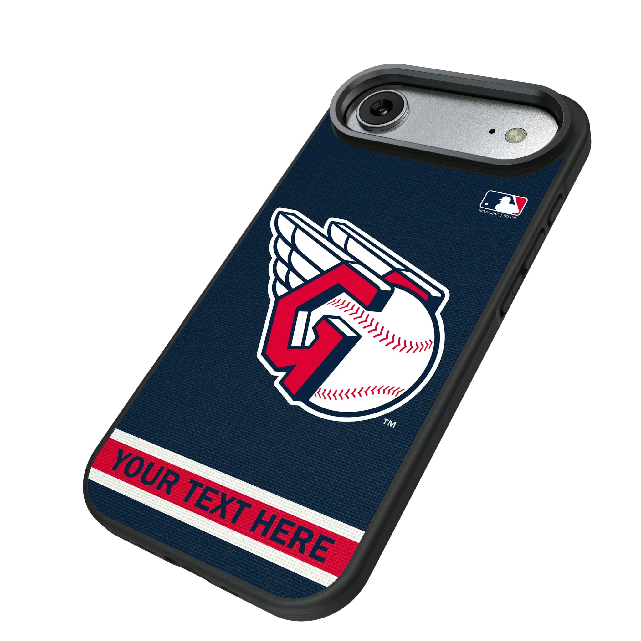 Cleveland Guardians Personalized Stripe iPhone Bump Phone Case for Apple iPhone - Isometric View#Device_iPhone Air