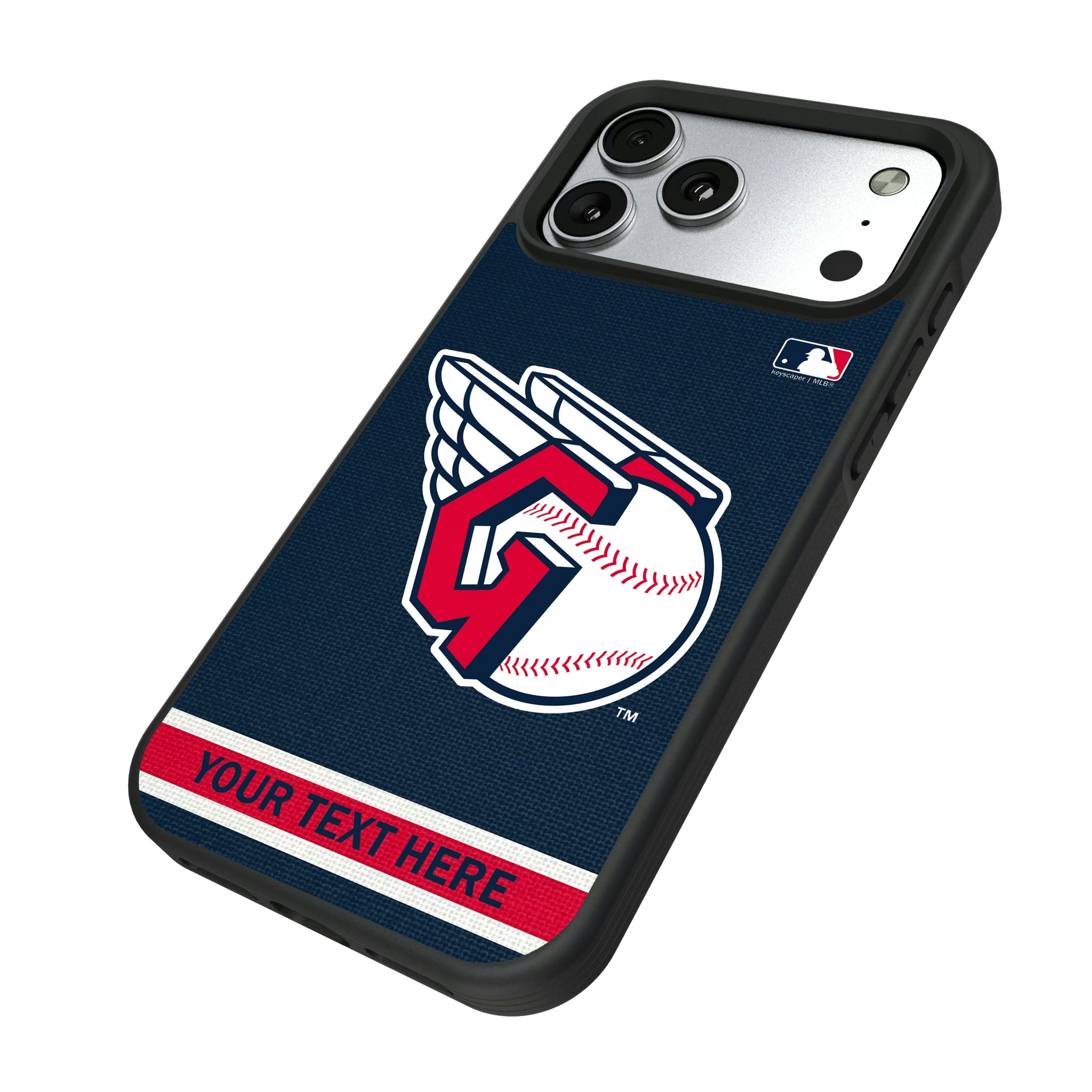 Cleveland Guardians Personalized Stripe iPhone Bump Phone Case for Apple iPhone - Isometric View#Device_iPhone 17 Pro Max