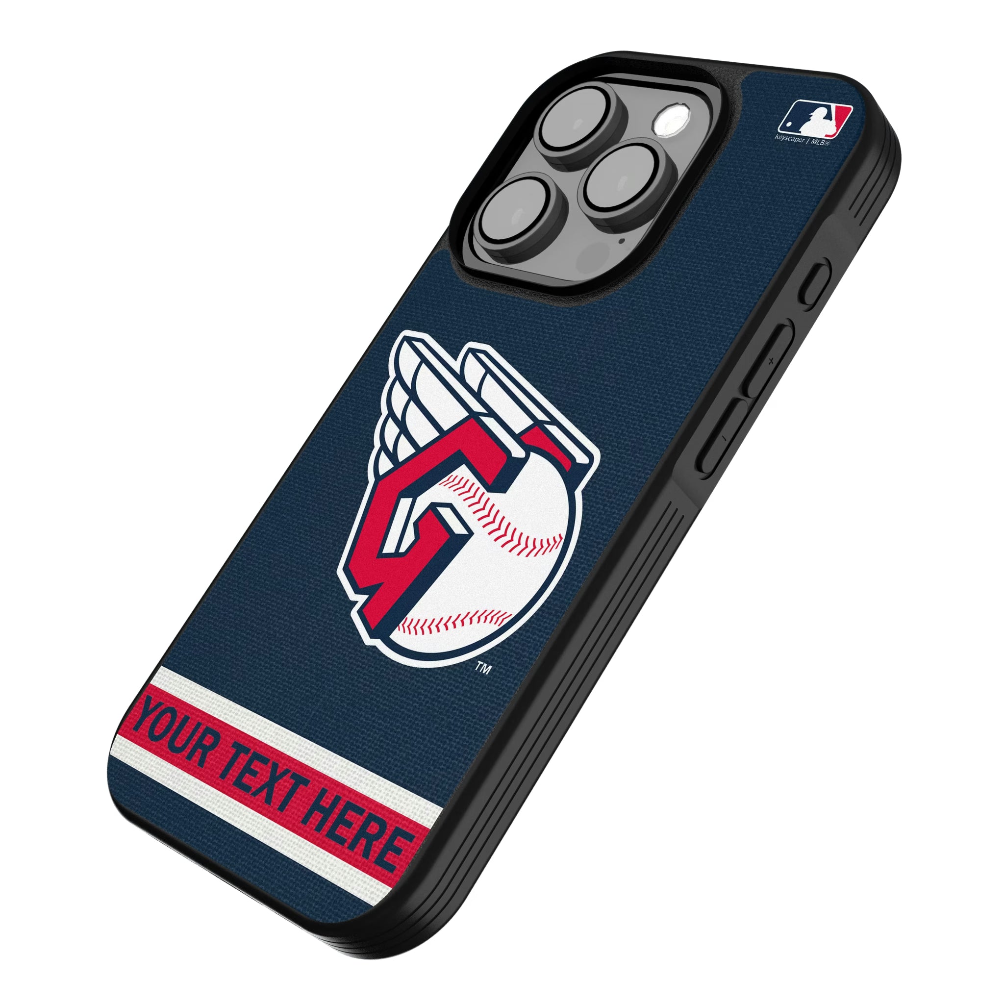 Cleveland Guardians Personalized Stripe iPhone Bump Phone Case for Apple iPhone - Isometric View