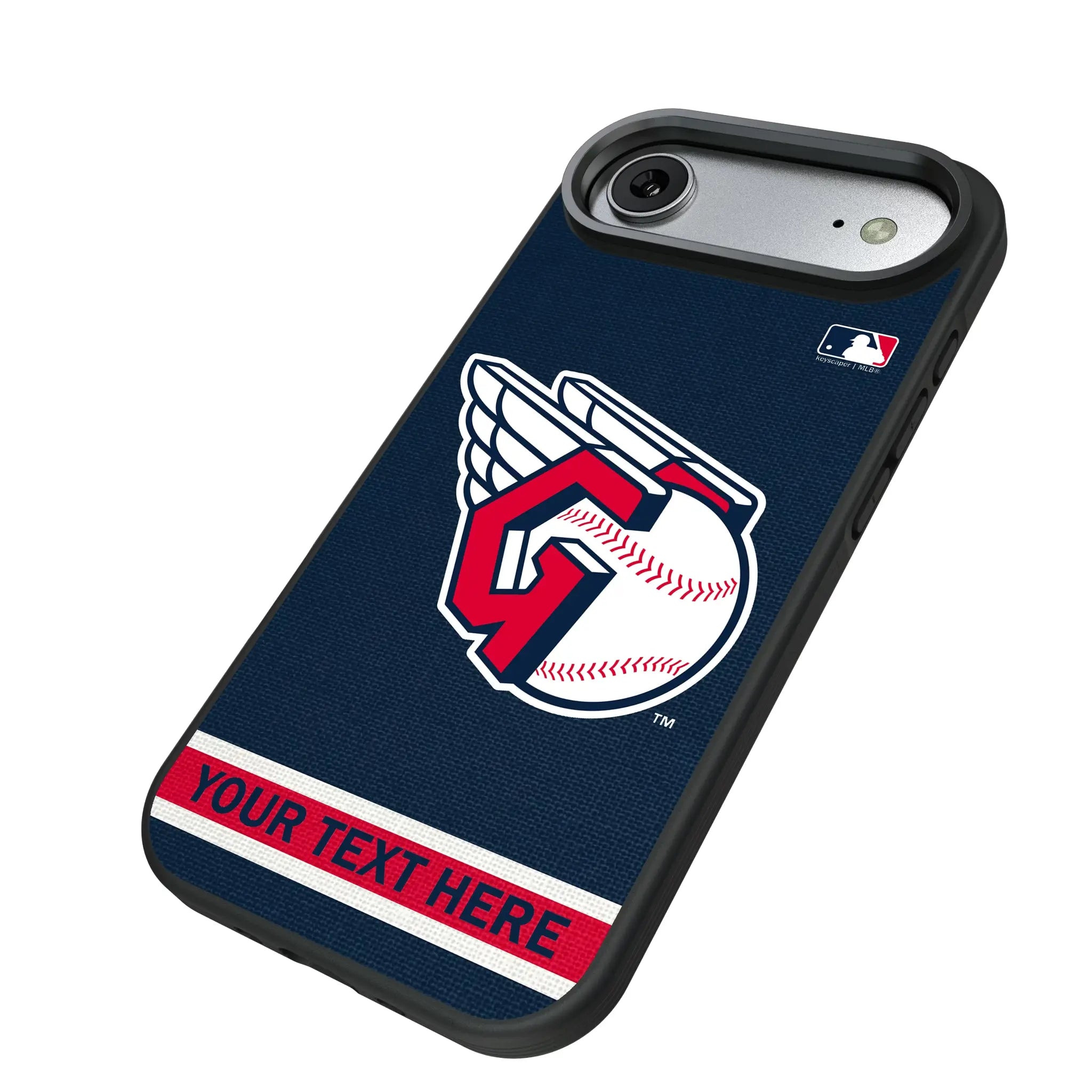 Cleveland Guardians Personalized Stripe iPhone Bump Phone Case for Apple iPhone - Isometric View#Device_iPhone Air