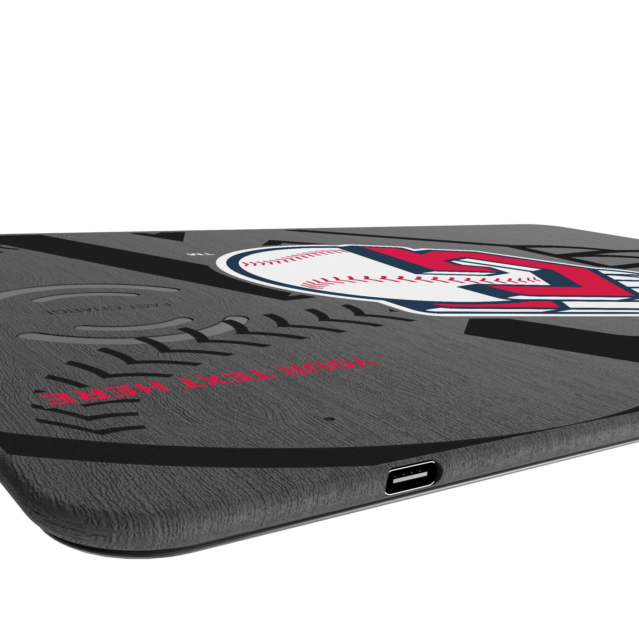 Cleveland Guardians Personalized Tilt 15-Watt Wireless Charger and Mouse Pad