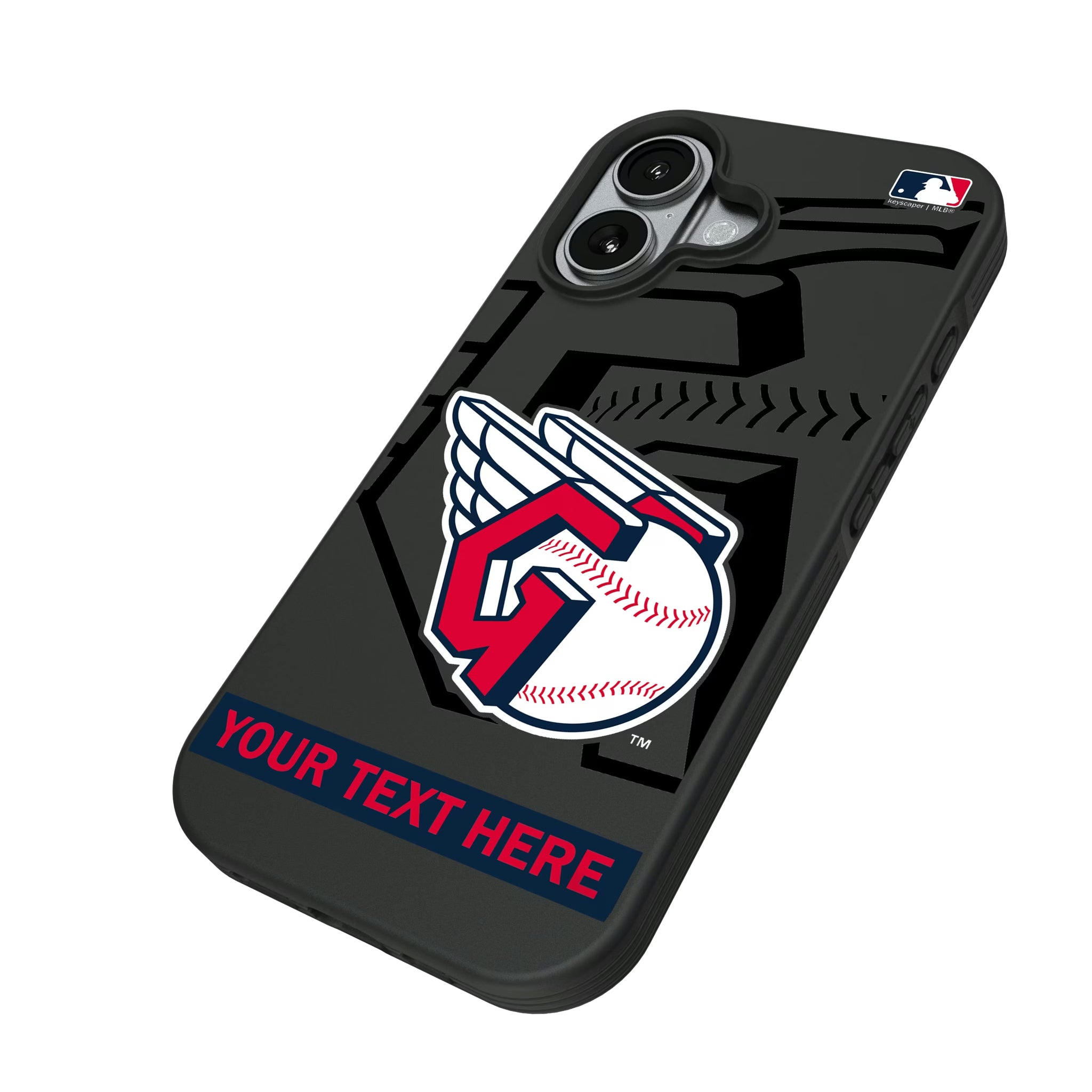 Cleveland Guardians Personalized Tilt iPhone Bump Phone Case for Apple iPhone - Isometric View#Device_iPhone 17