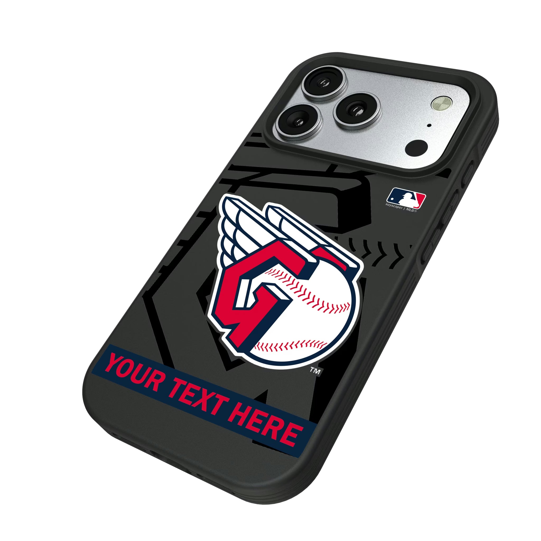 Cleveland Guardians Personalized Tilt iPhone Bump Phone Case for Apple iPhone - Isometric View#Device_iPhone 17 Pro