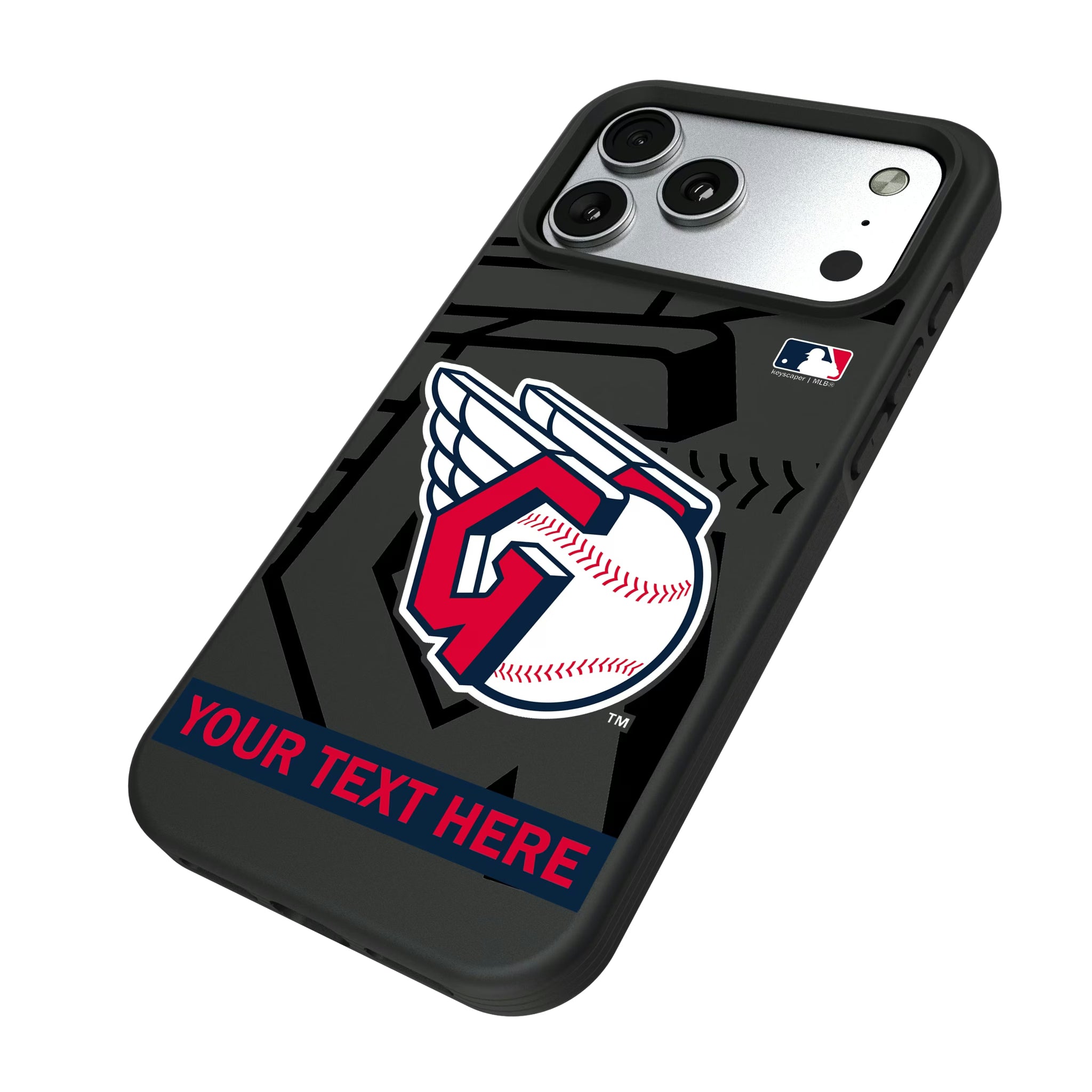 Cleveland Guardians Personalized Tilt iPhone Bump Phone Case for Apple iPhone - Isometric View#Device_iPhone 17 Pro Max