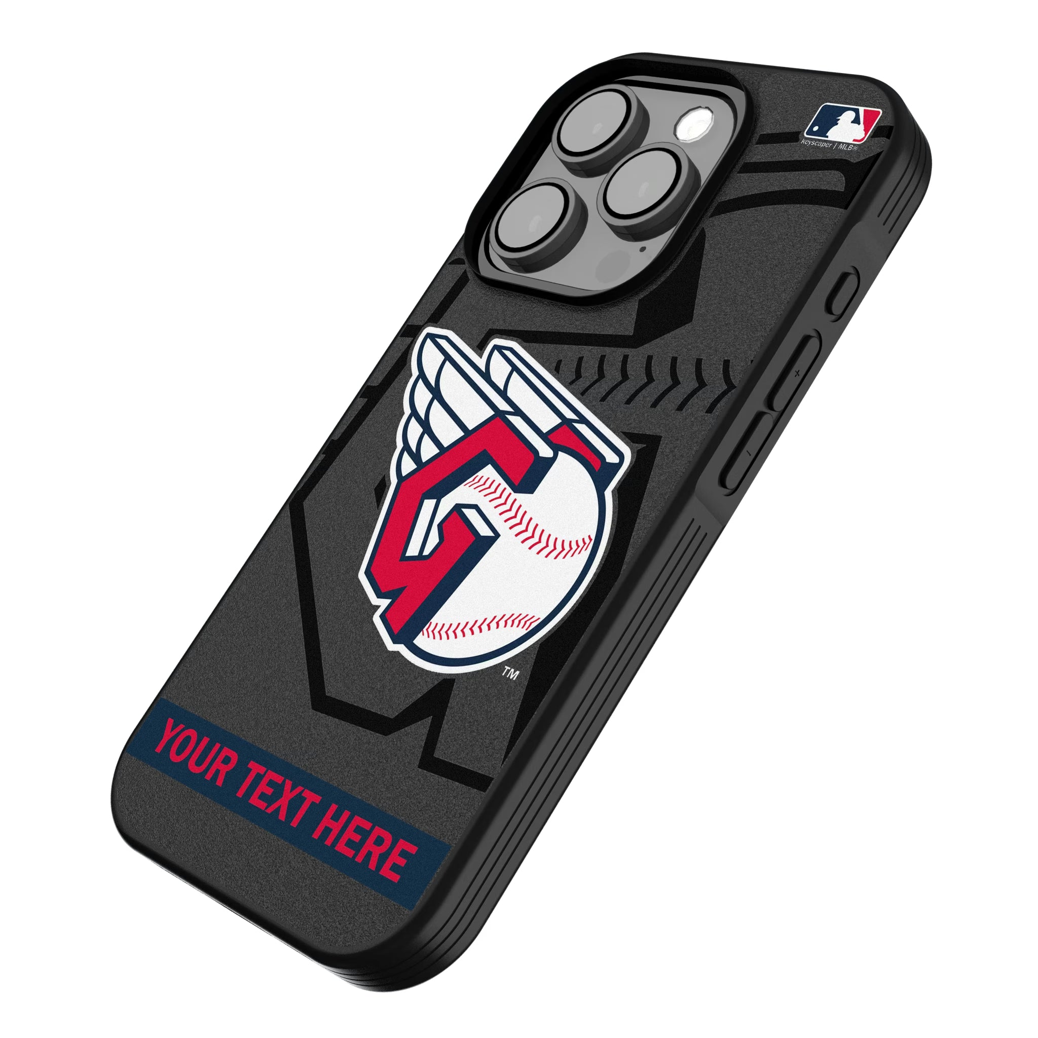 Cleveland Guardians Personalized Tilt iPhone Bump Phone Case for Apple iPhone - Isometric View