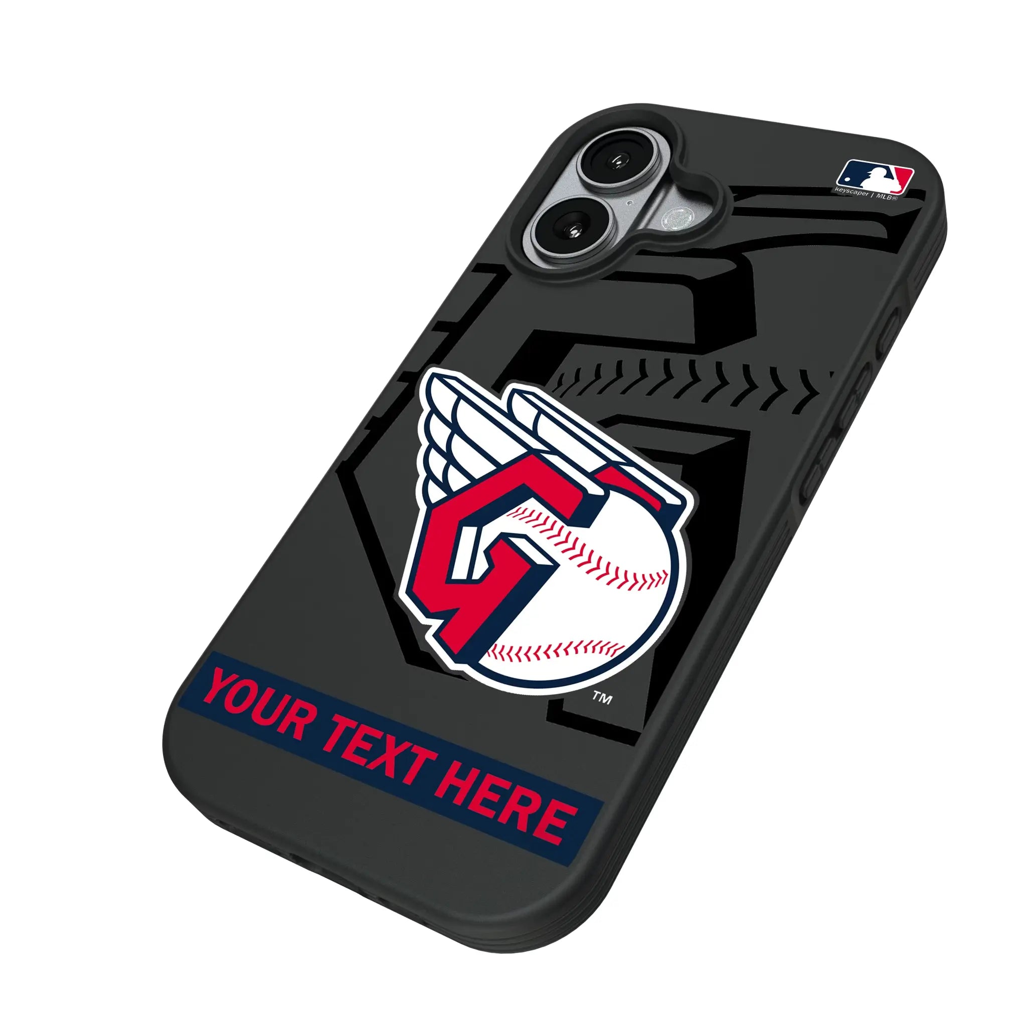 Cleveland Guardians Personalized Tilt iPhone Bump Phone Case for Apple iPhone - Isometric View#Device_iPhone 17