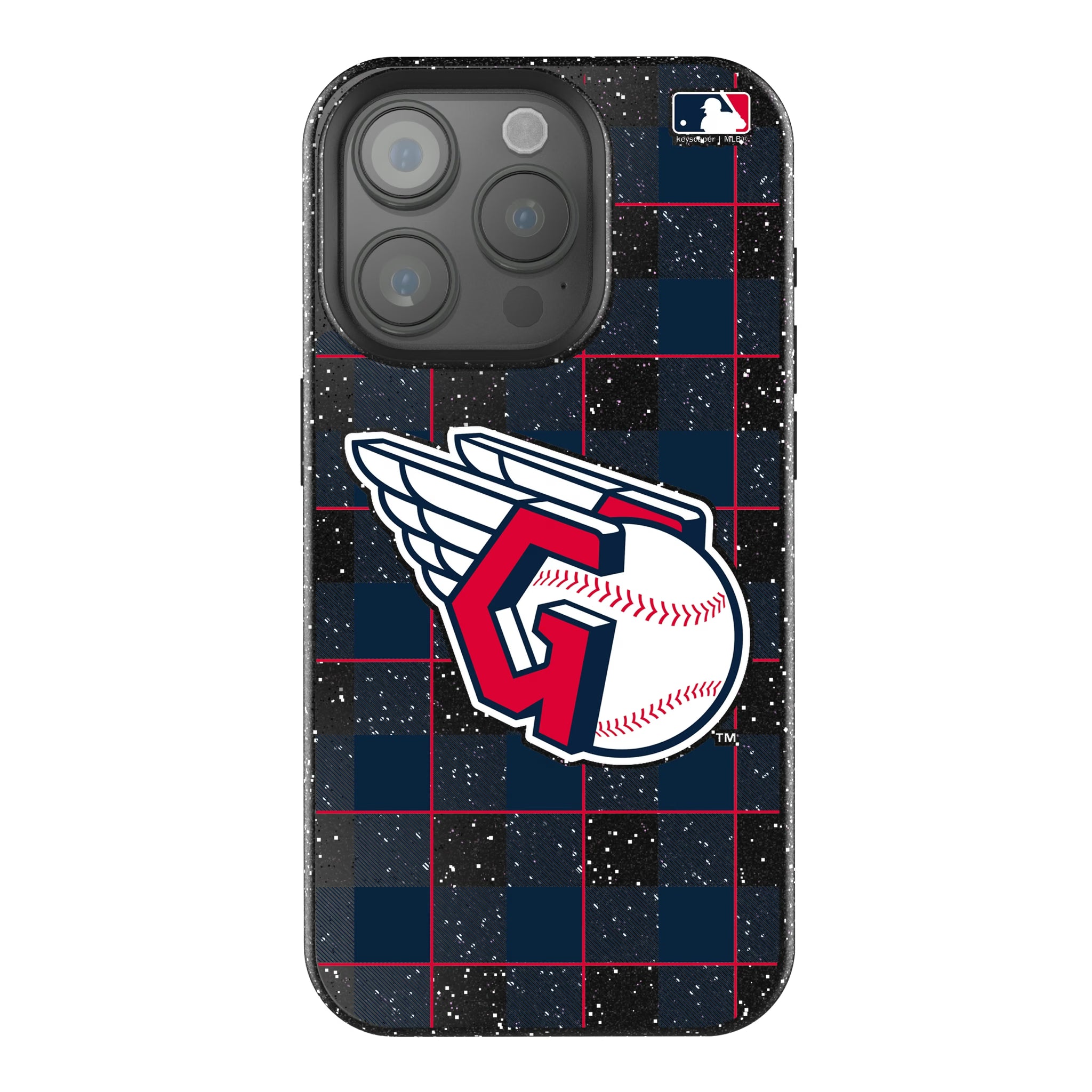 Cleveland Guardians Plaid iPhone Bling Phone Case for Apple iPhone