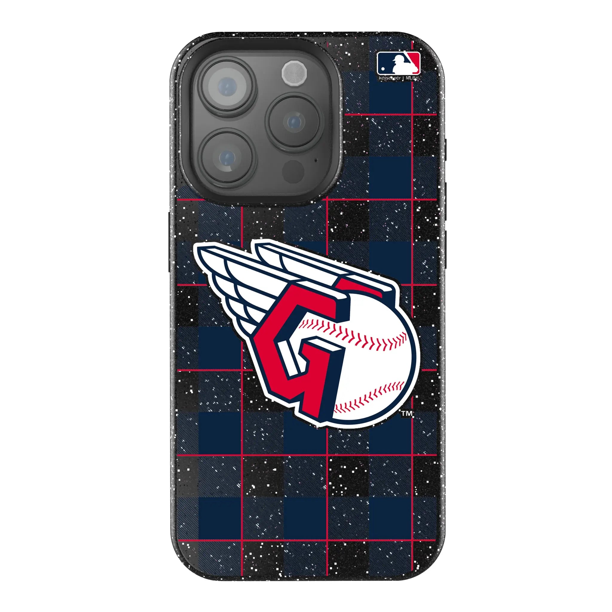 Cleveland Guardians Plaid iPhone Bling Phone Case for Apple iPhone