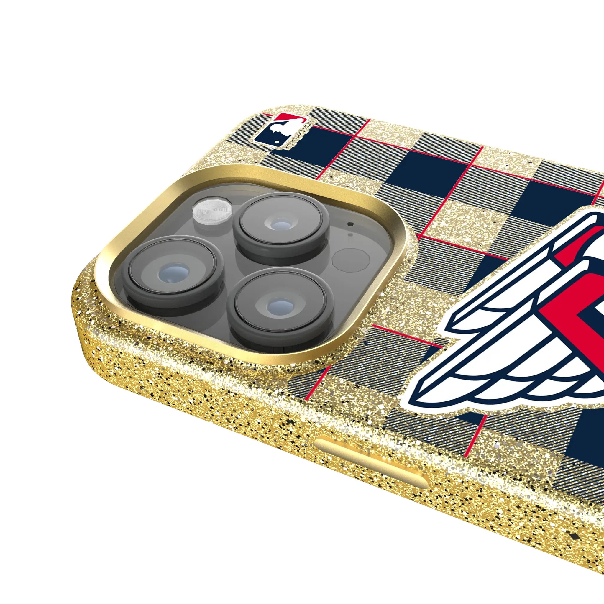 Cleveland Guardians Plaid iPhone Bling Phone Case for Apple iPhone - Detail