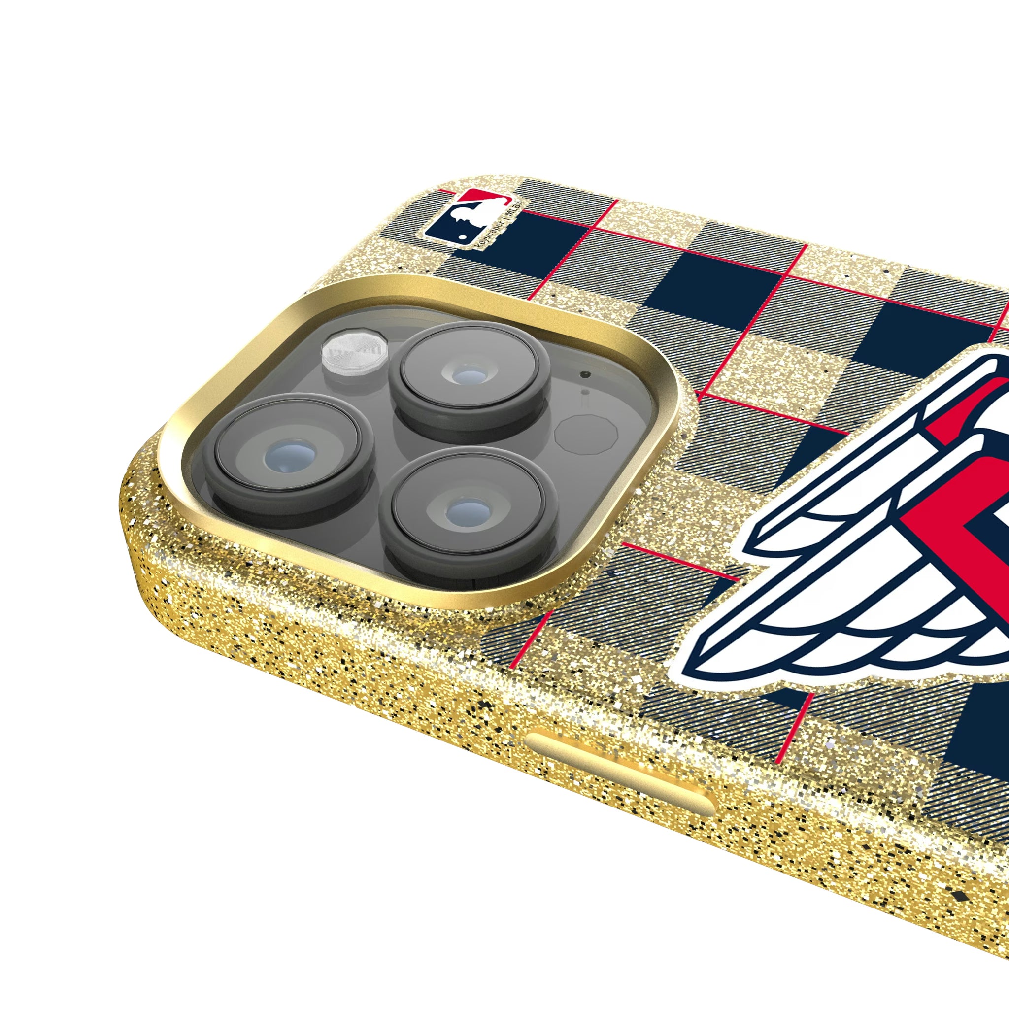 Cleveland Guardians Plaid iPhone Bling Phone Case for Apple iPhone - Detail
