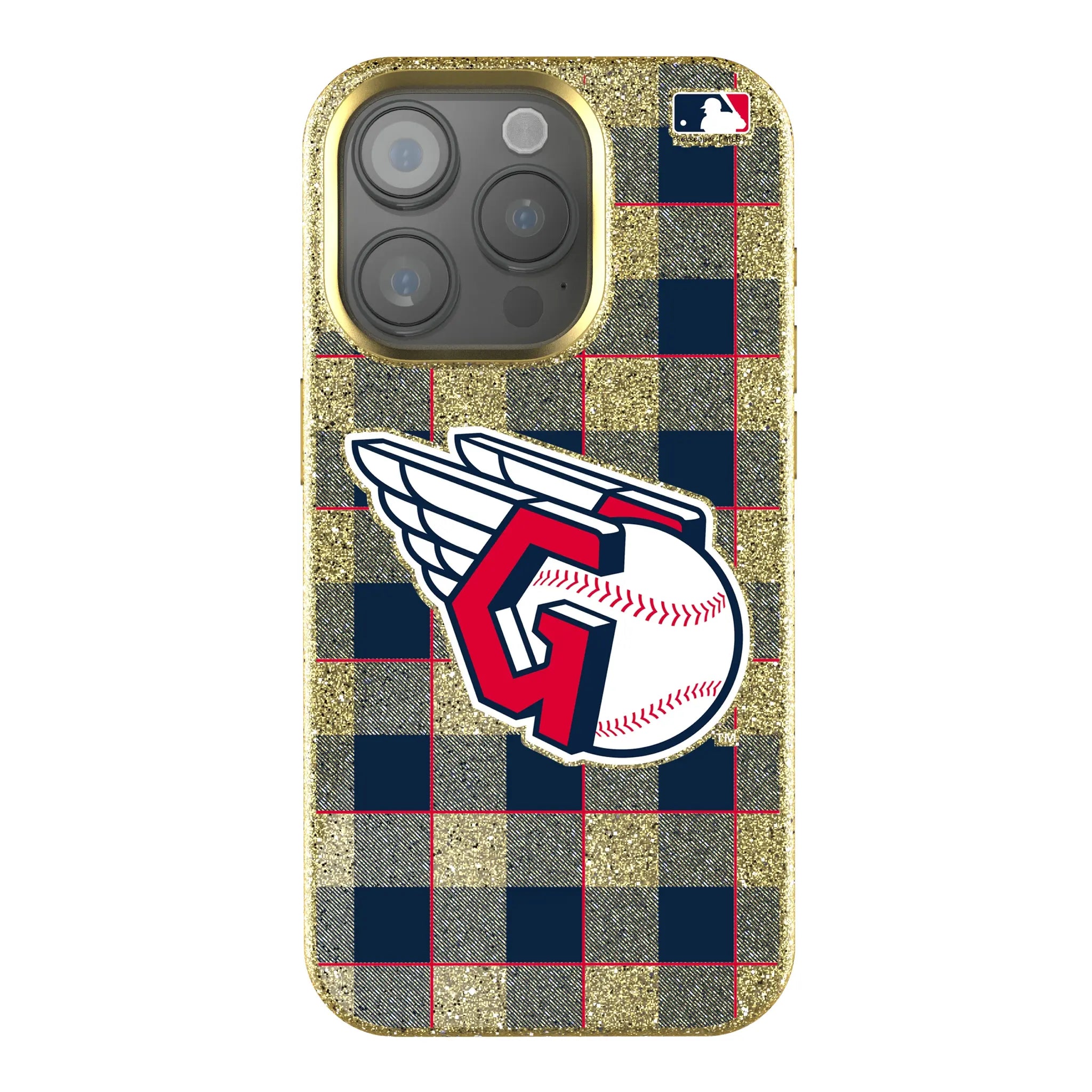 Cleveland Guardians Plaid iPhone Bling Phone Case for Apple iPhone