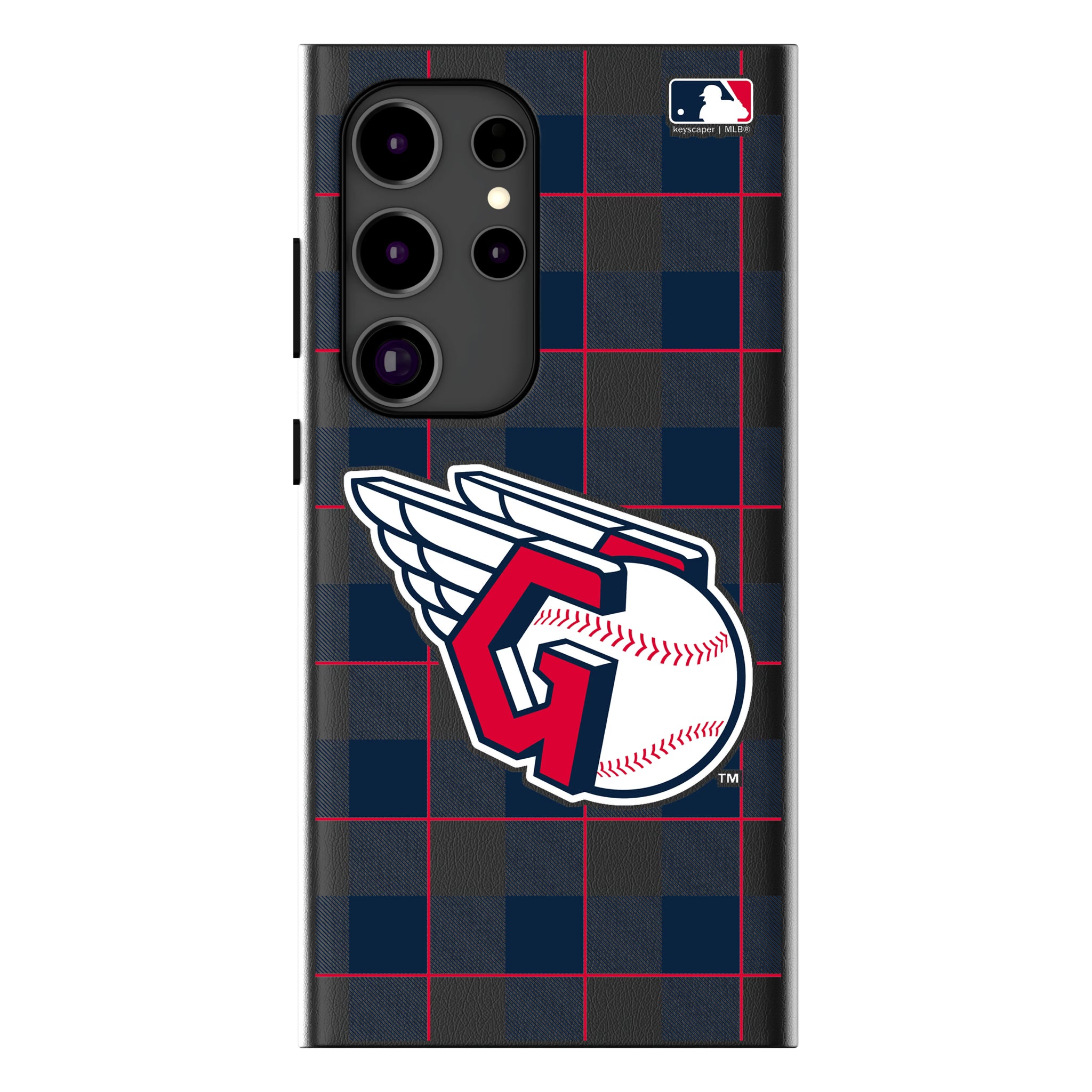 Cleveland Guardians Plaid Galaxy MagSafe Compatible Phone Case for Samsung Galaxy