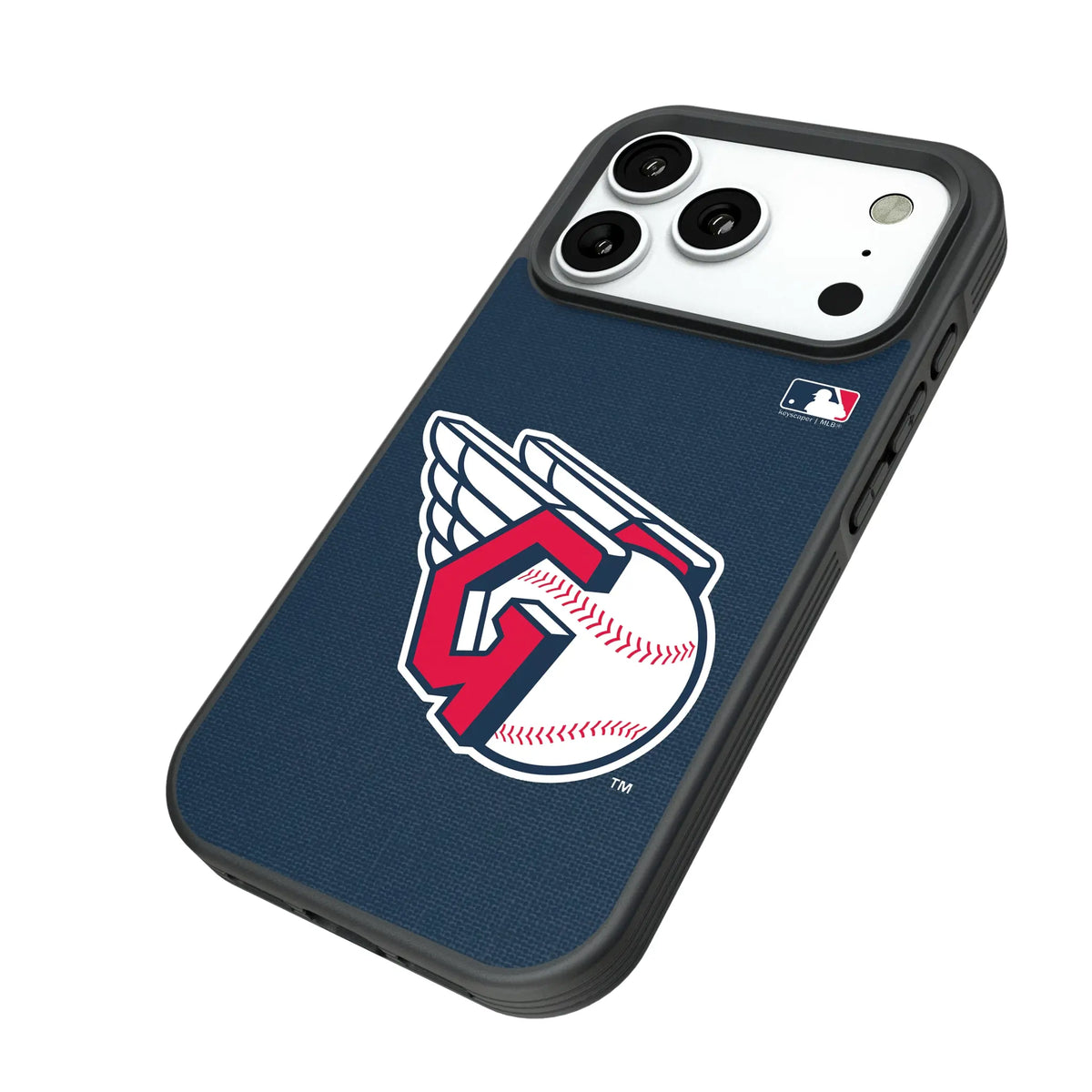 Cleveland Guardians Solid iPhone Bump Phone Case for Apple iPhone - Isometric View#Device_iPhone 18 Pro