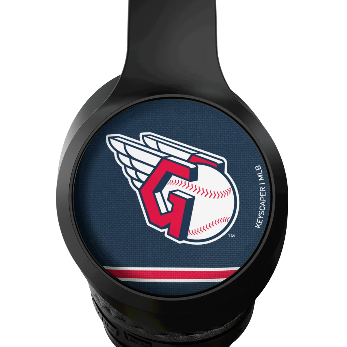 Cleveland Guardians Stripe Wireless Over-Ear Headphones With Case - Detail