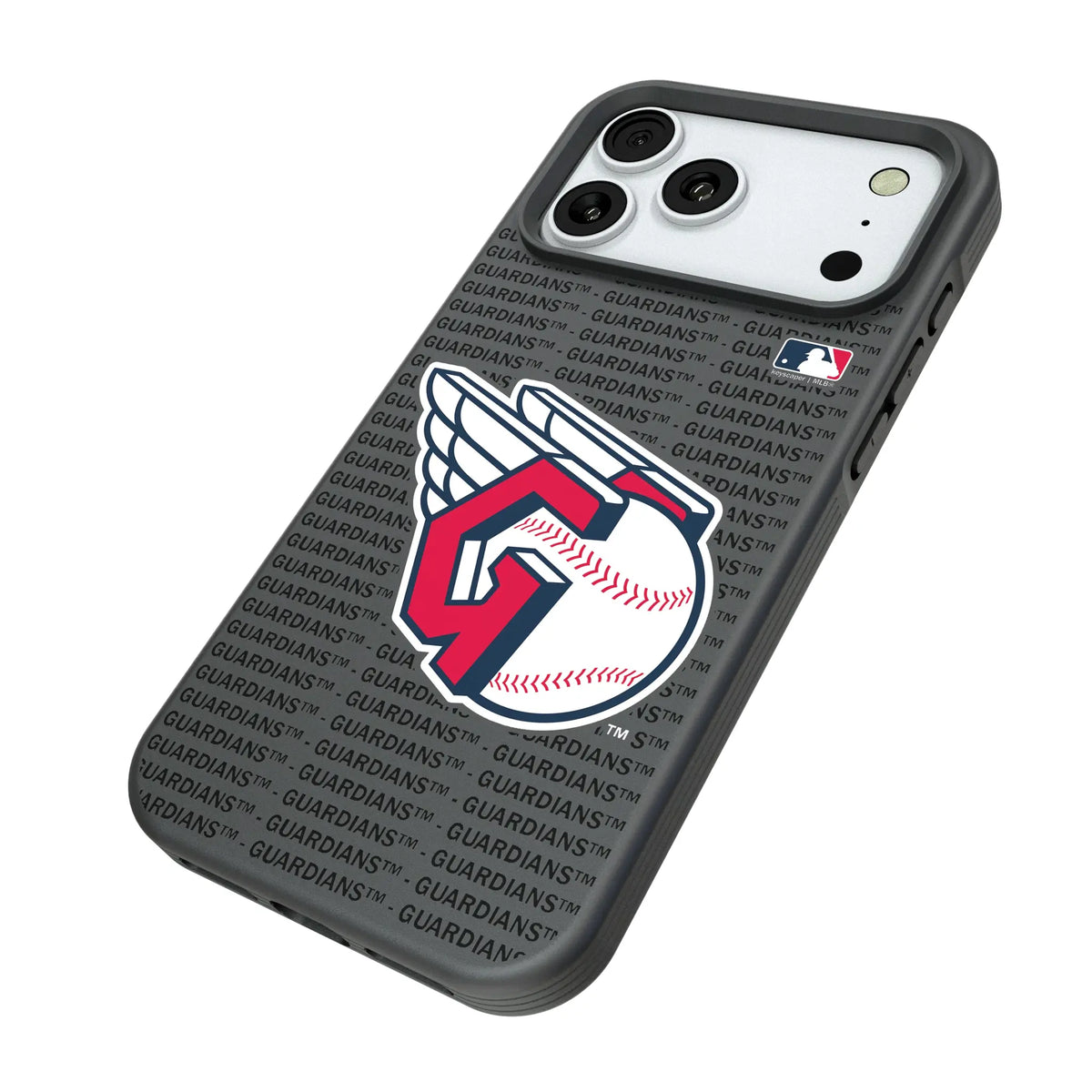 Cleveland Guardians Text Backdrop iPhone Bump Phone Case for Apple iPhone - Isometric View#Device_iPhone 18 Pro Max