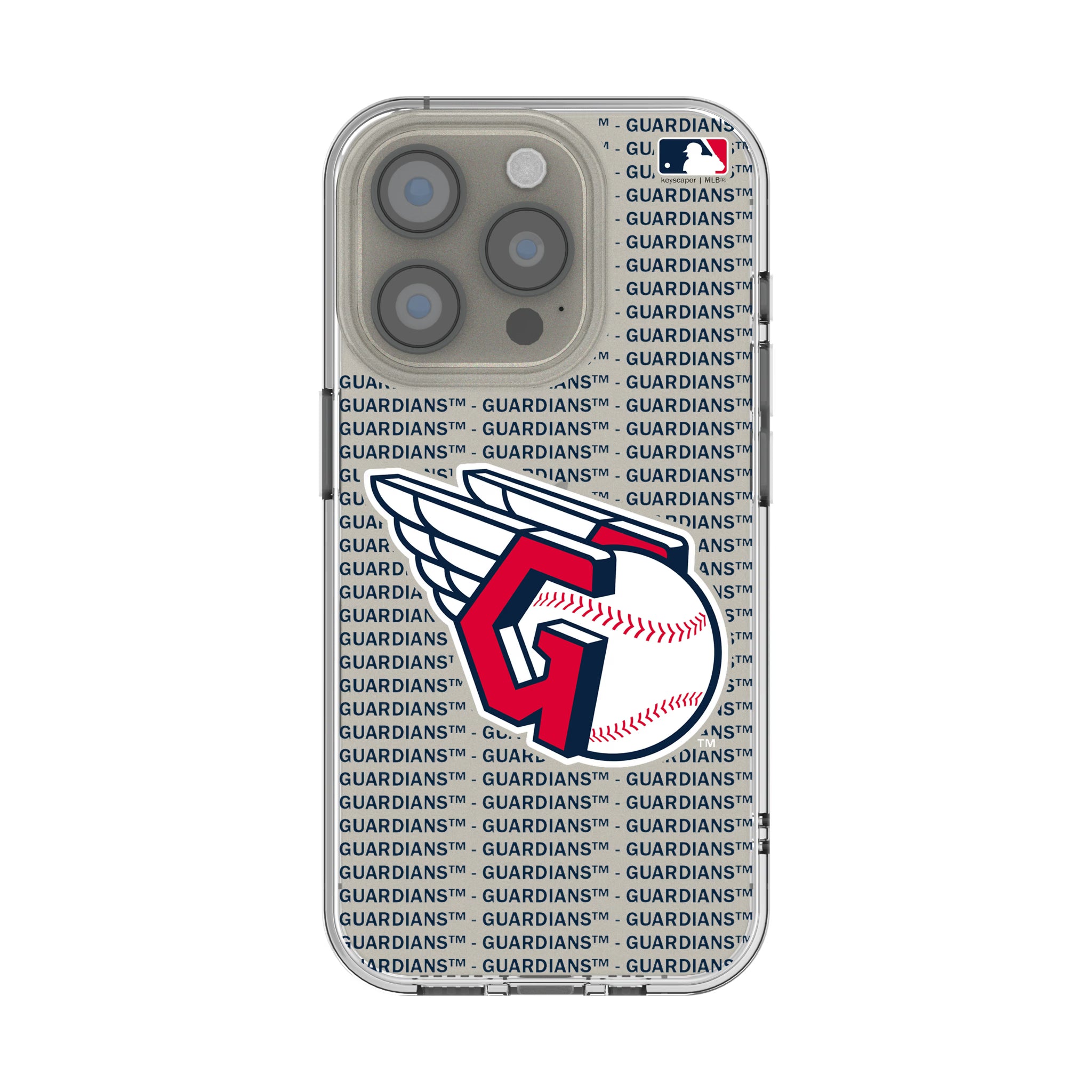 Cleveland Guardians Text Backdrop iPhone Clear Phone Case for Apple iPhone