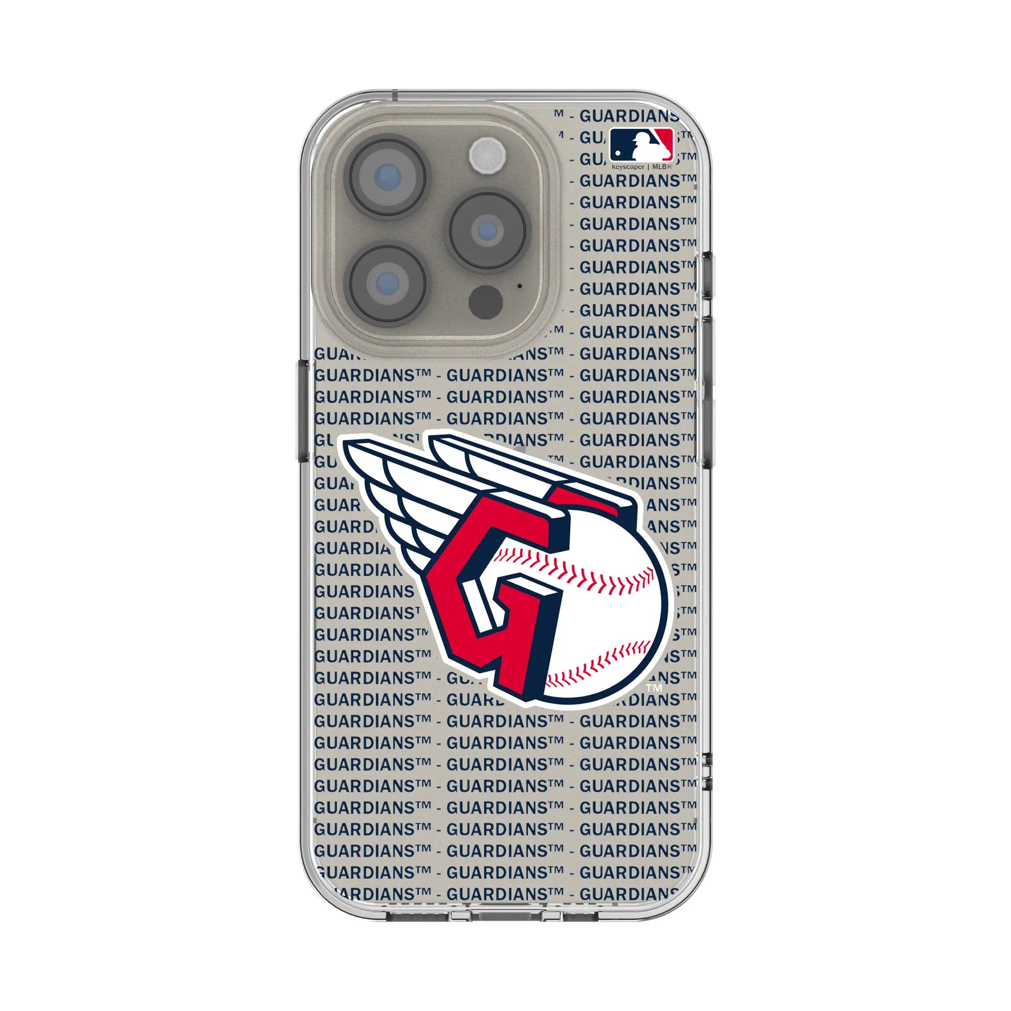 Cleveland Guardians Text Backdrop iPhone Clear Phone Case for Apple iPhone