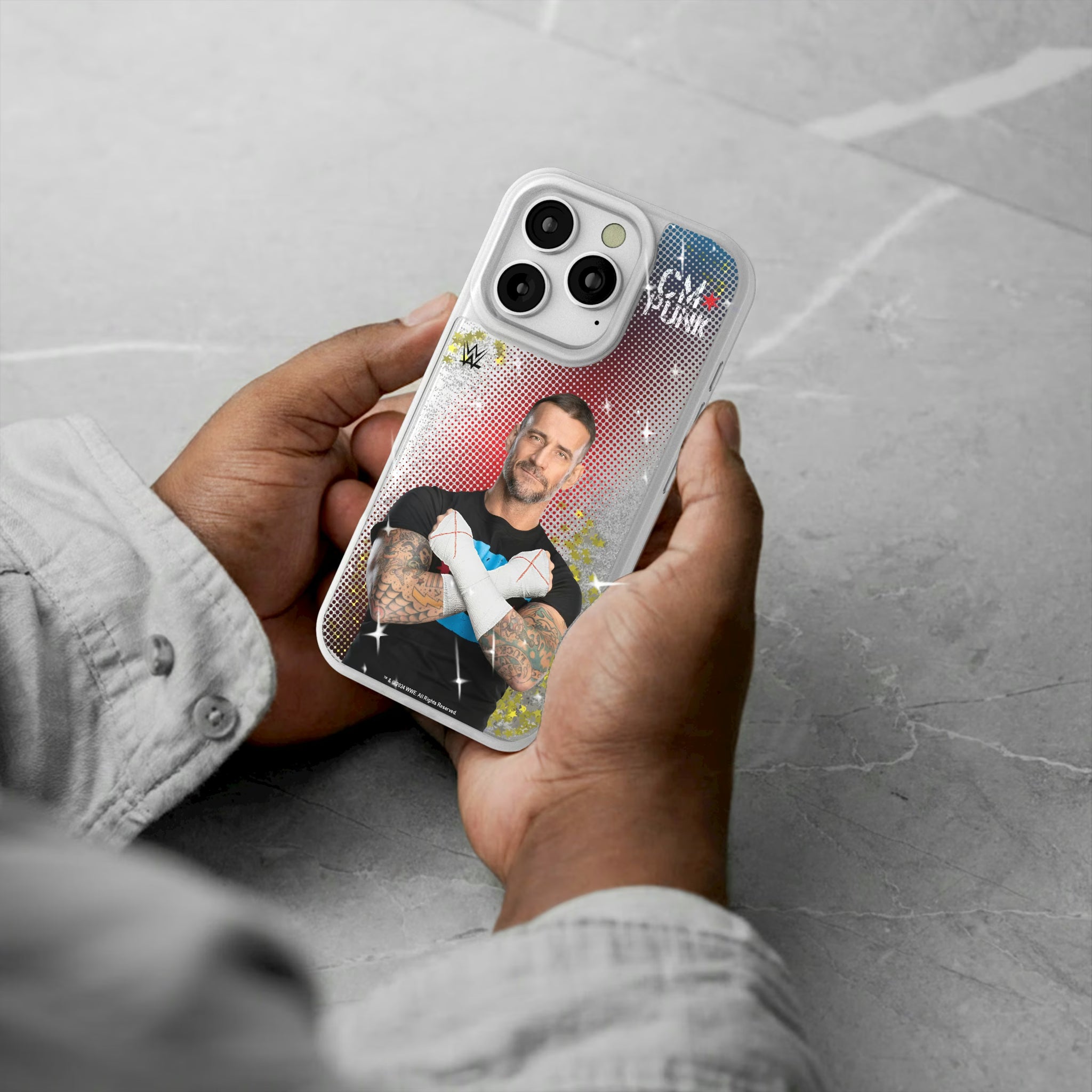 CM Punk Superstar iPhone Glitter Phone Case for Apple iPhone - Lifestyle#Device_iPhone 16 Pro
