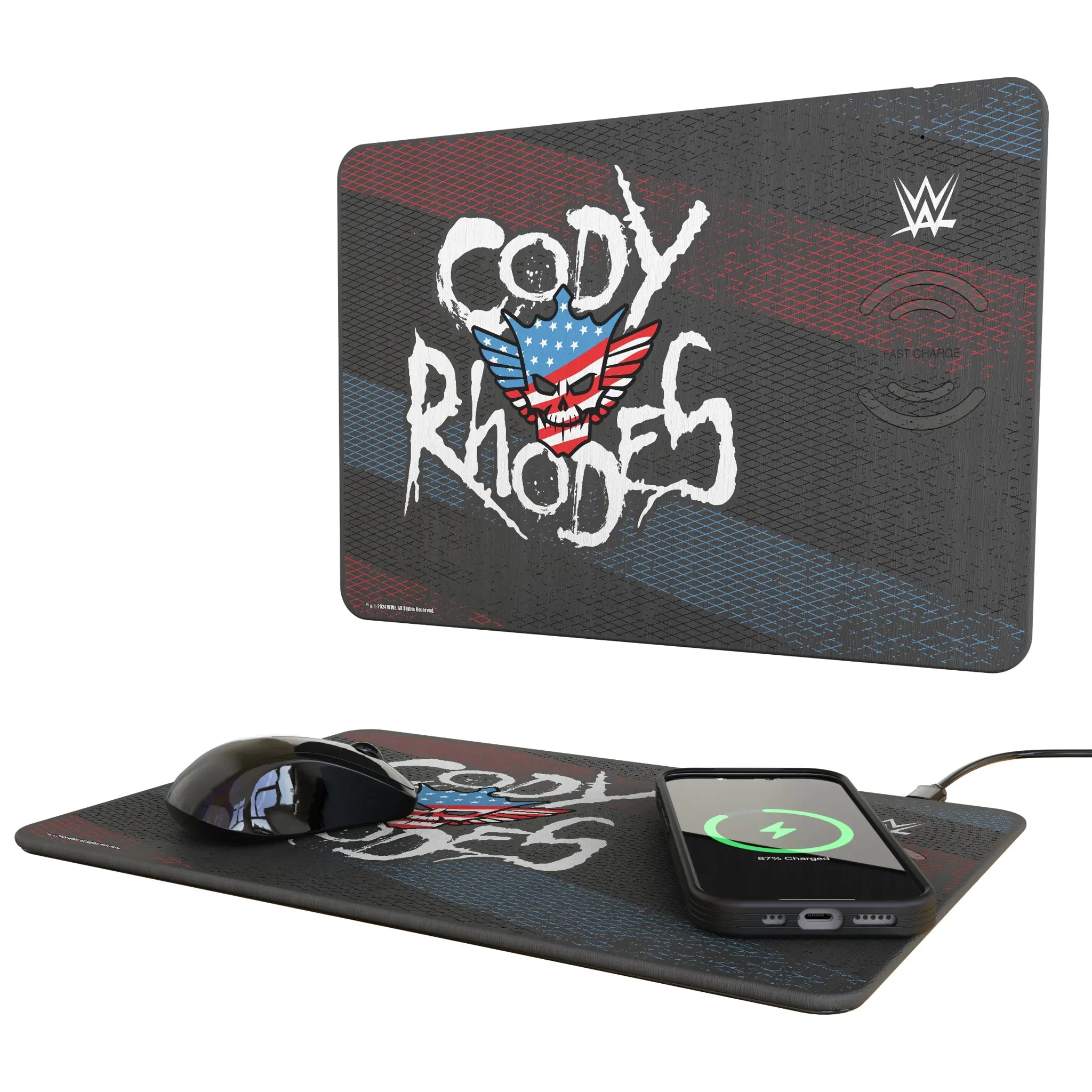 Cody Rhodes Steel 15-Watt Wireless Charger and Mouse Pad
