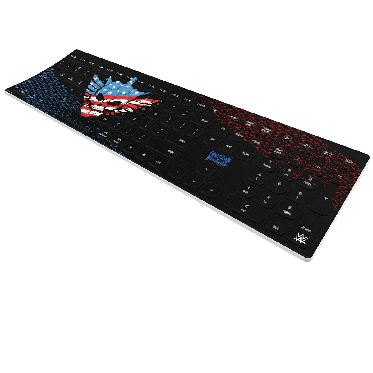 Cody Rhodes Steel KKB605 Curved Wireless Keyboard - Isometric View