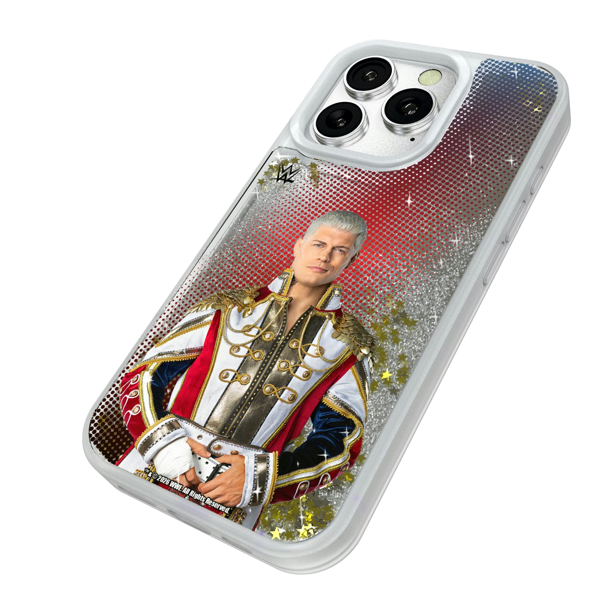 Cody Rhodes Superstar iPhone Glitter Phone Case for Apple iPhone - Isometric View#Device_iPhone 16 Pro
