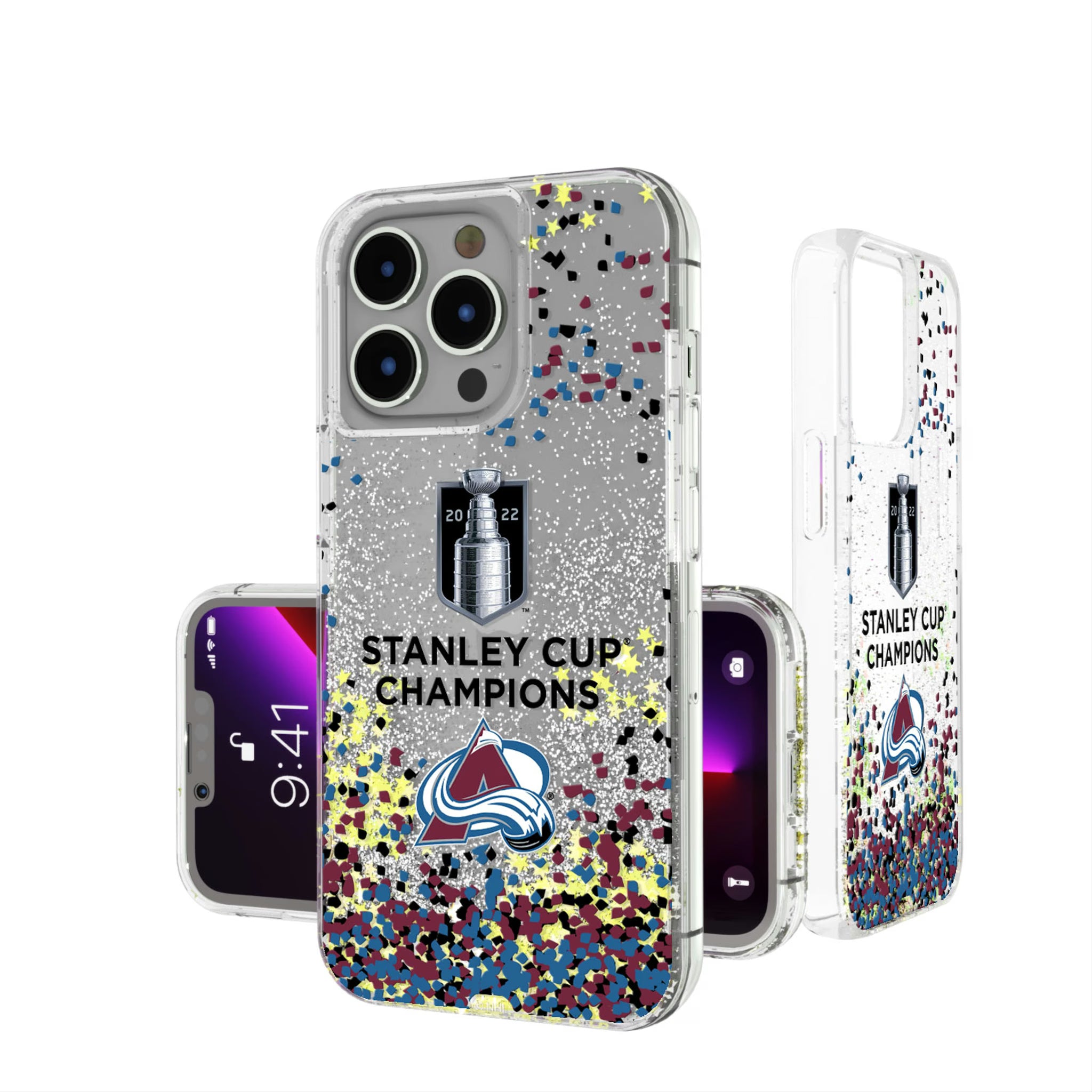 Colorado Avalanche Confetti iPhone Glitter Phone Case for Apple iPhone