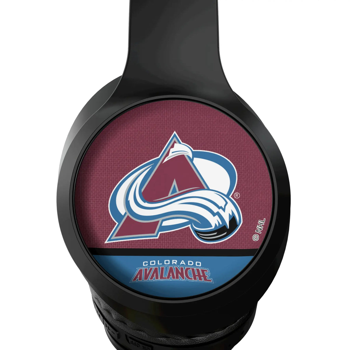 Colorado Avalanche Endzone Solid Wireless Over-Ear Headphones With Case - Detail