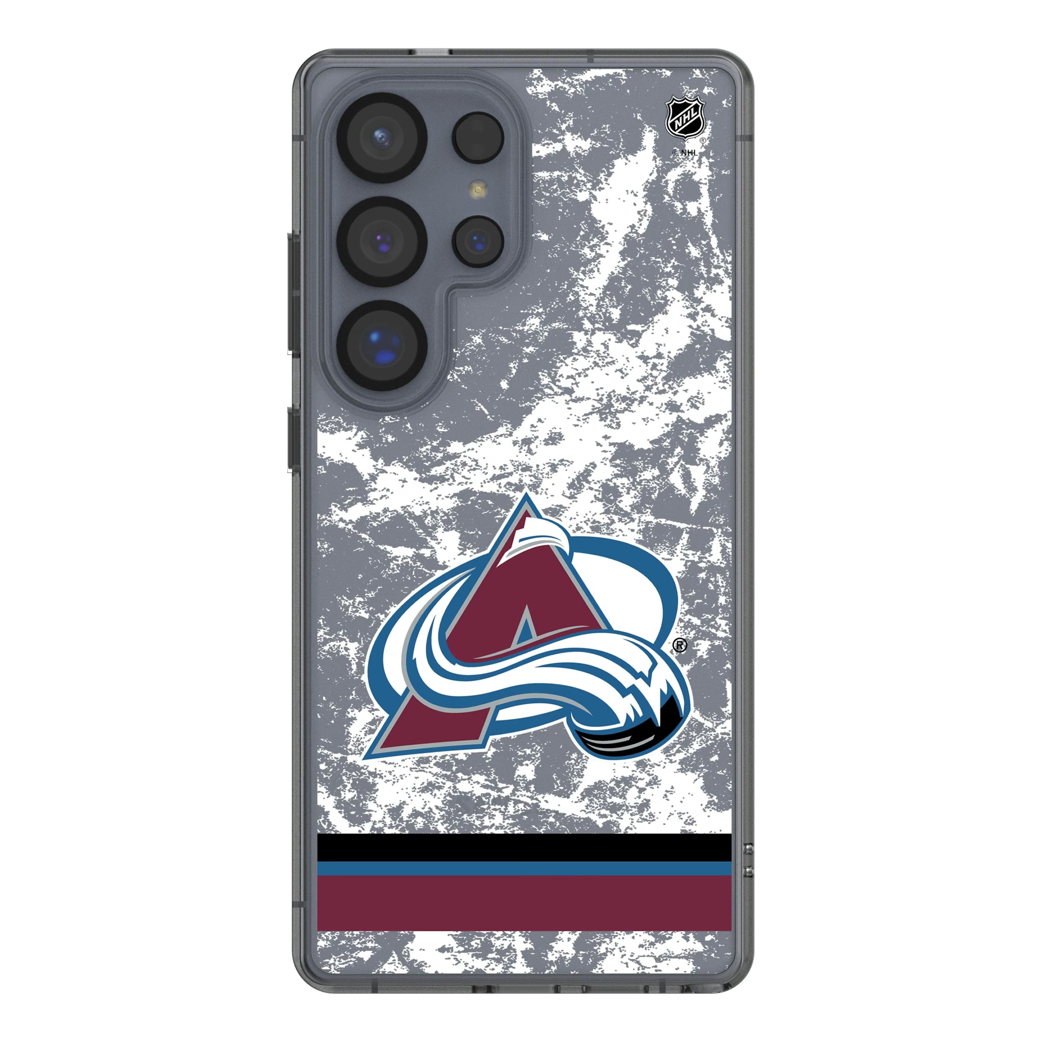 Colorado Avalanche Ice Stripe Galaxy Clear Phone Case for Samsung Galaxy