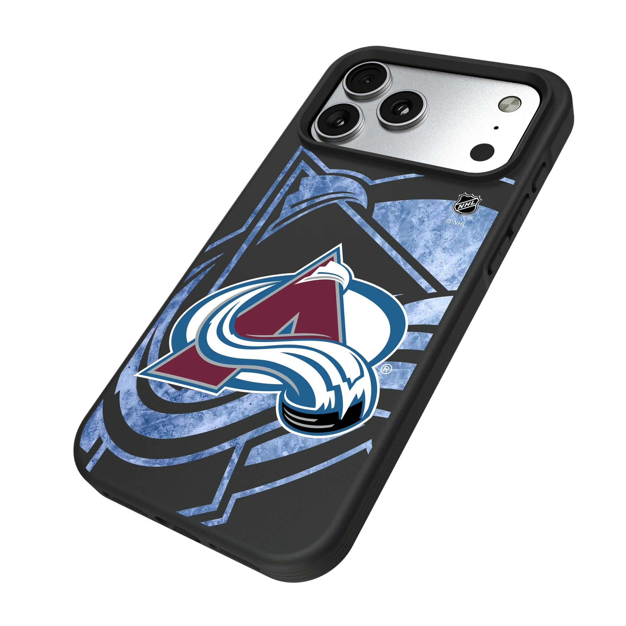 Colorado Avalanche Ice Tilt iPhone Bump Phone Case for Apple iPhone - Isometric View#Device_iPhone 17 Pro Max