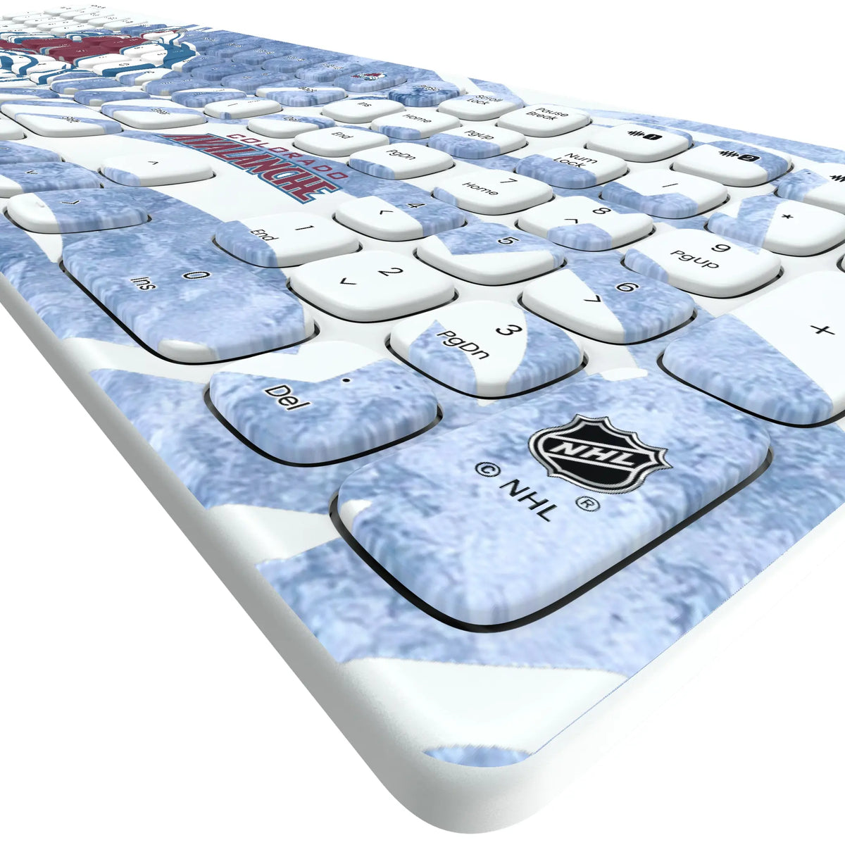 Colorado Avalanche Ice Tilt KKB605 Curved Wireless Keyboard - Detail