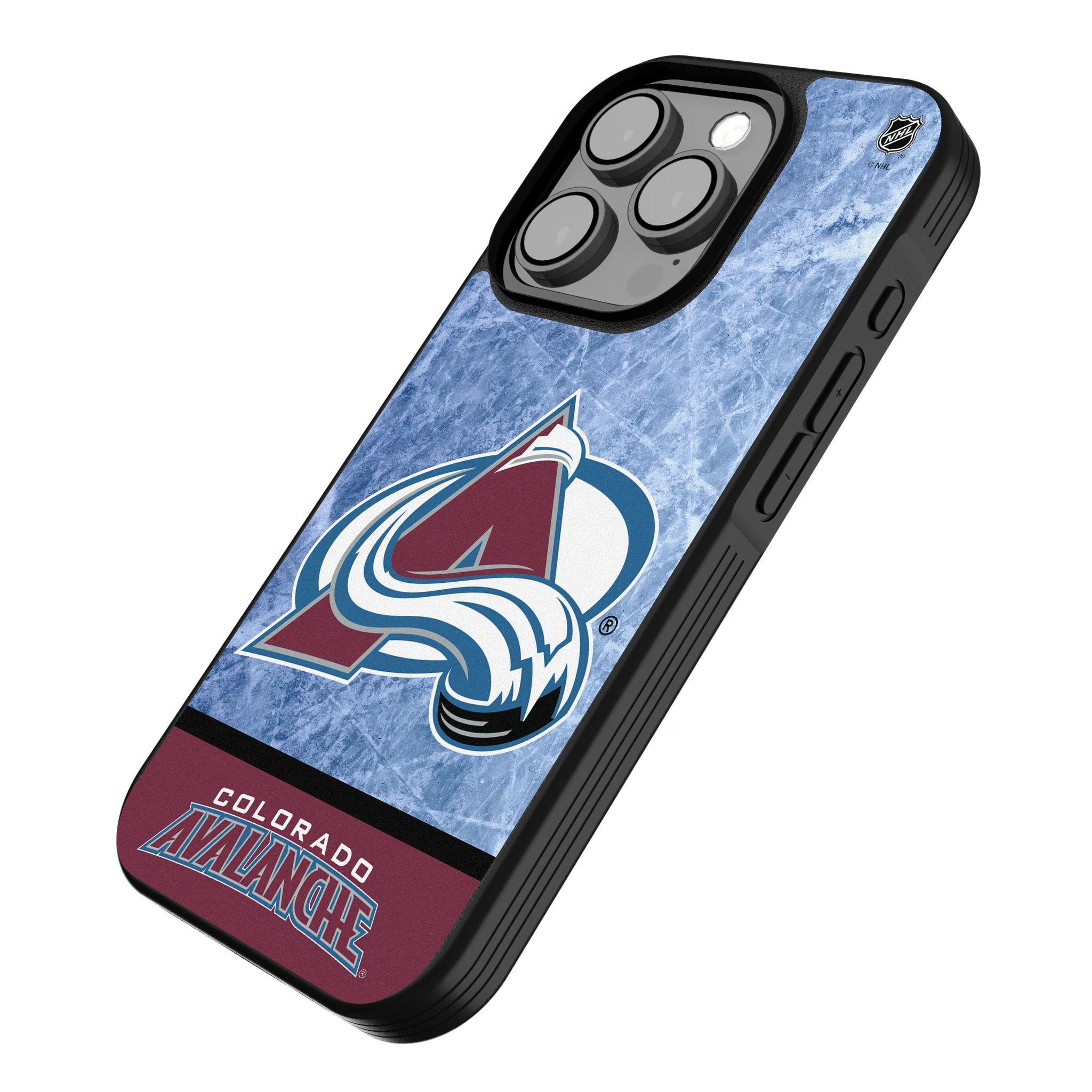 Colorado Avalanche Ice Wordmark iPhone Bump Phone Case for Apple iPhone - Isometric View