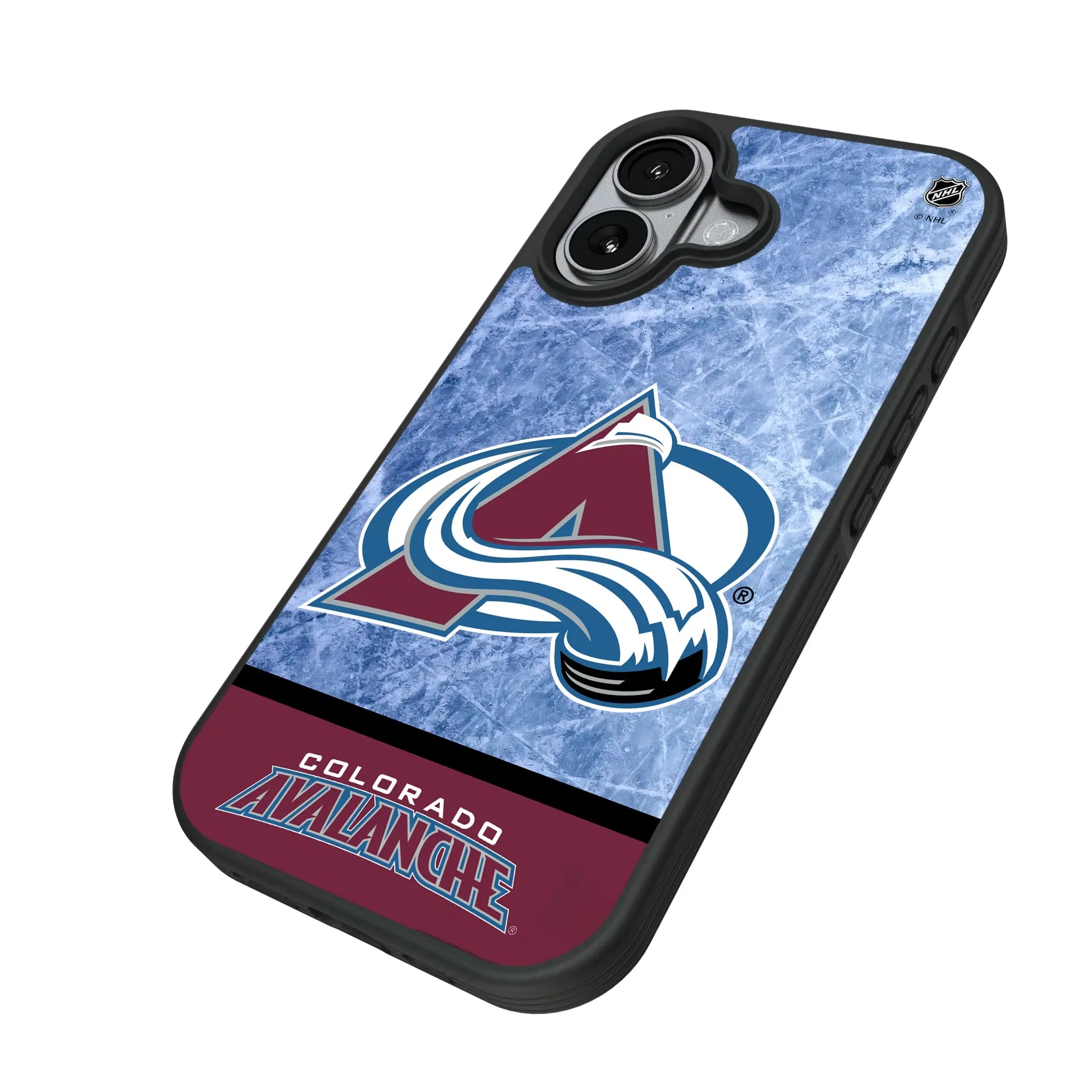 Colorado Avalanche Ice Wordmark iPhone Bump Phone Case for Apple iPhone - Isometric View#Device_iPhone 17