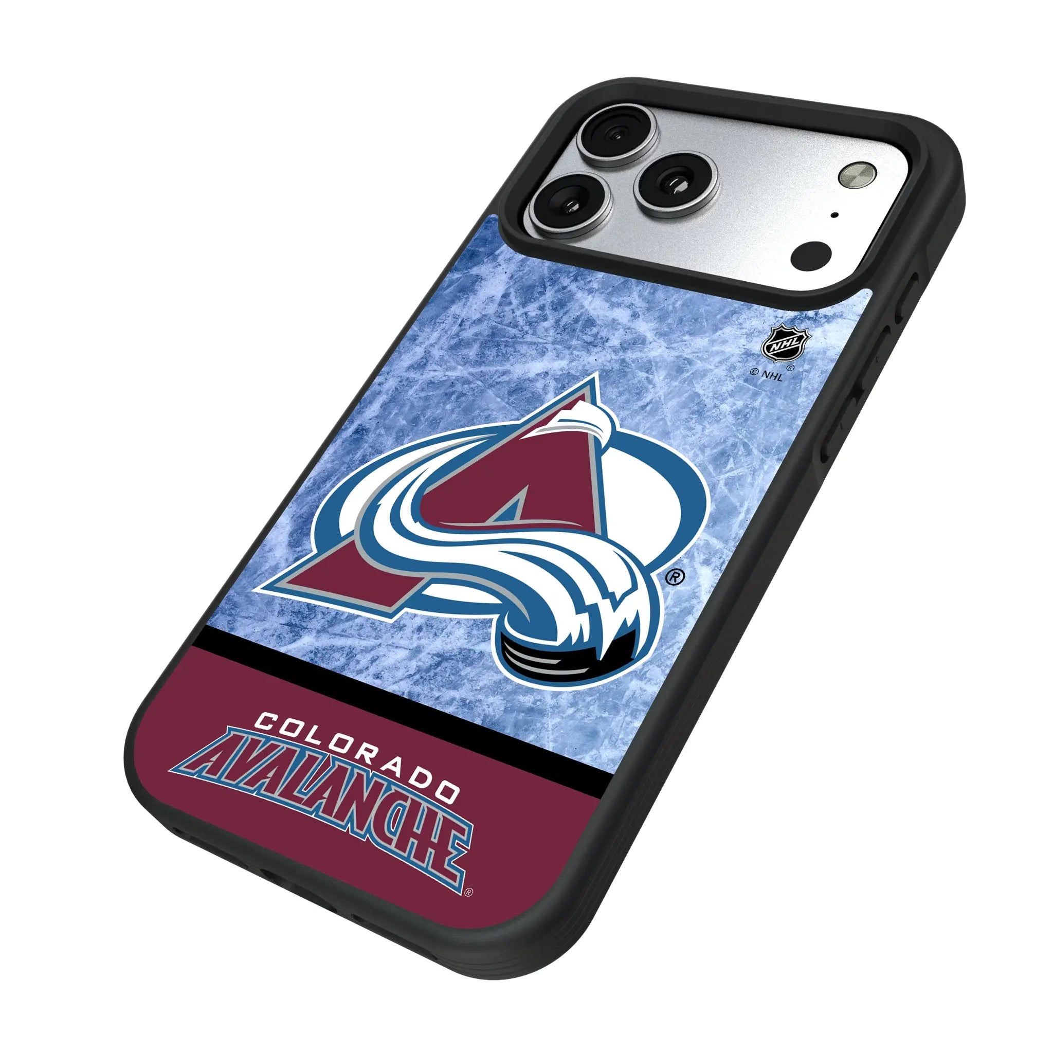 Colorado Avalanche Ice Wordmark iPhone Bump Phone Case for Apple iPhone - Isometric View#Device_iPhone 17 Pro Max
