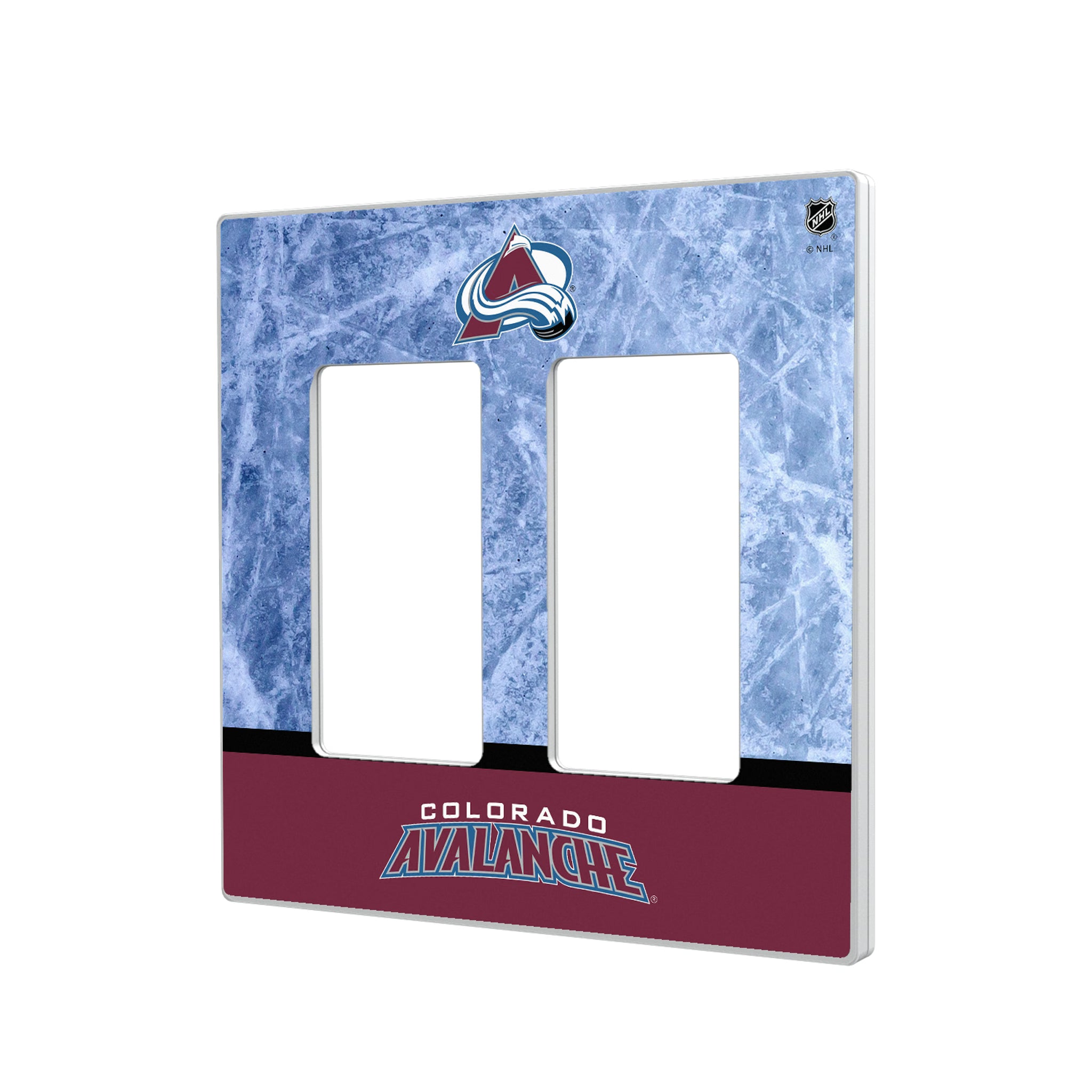 Colorado Avalanche Ice Wordmark Hidden-Screw Light Switch Plate#Style_Double Rocker