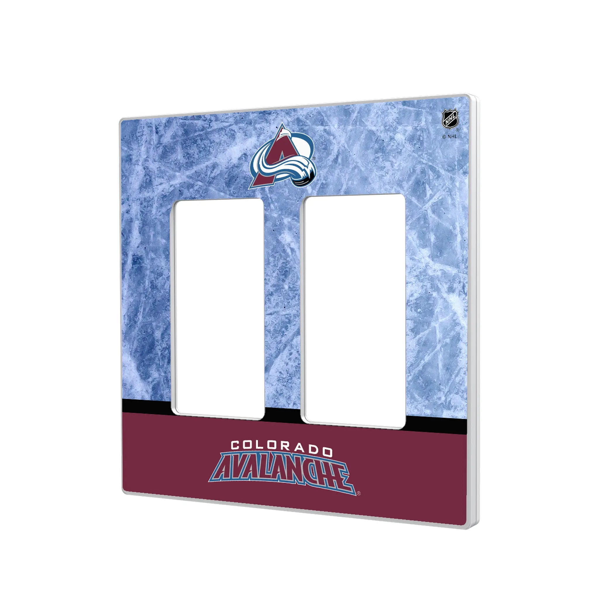 Colorado Avalanche Ice Wordmark Hidden-Screw Light Switch Plate#Style_Double Rocker