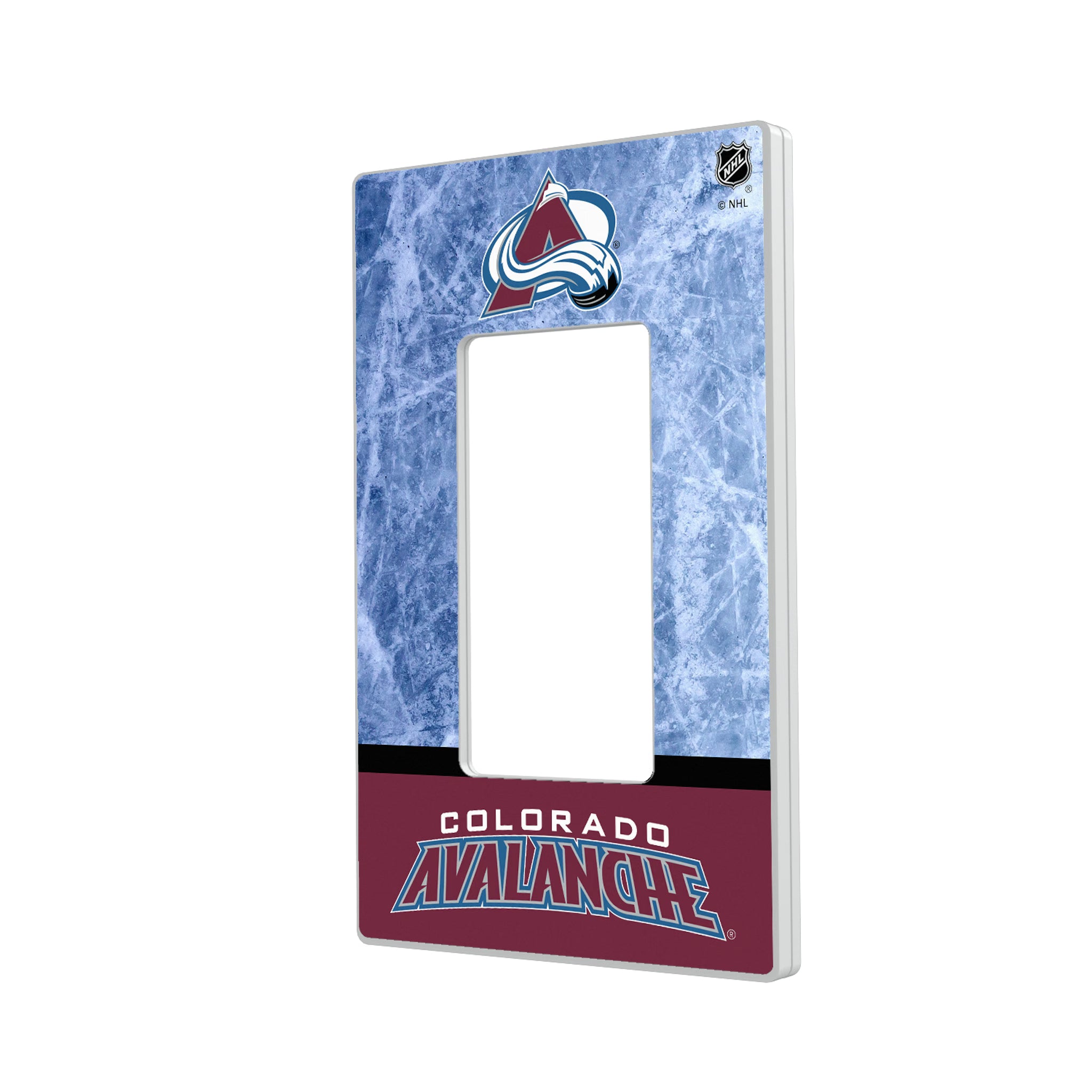 Colorado Avalanche Ice Wordmark Hidden-Screw Light Switch Plate#Style_Single Rocker