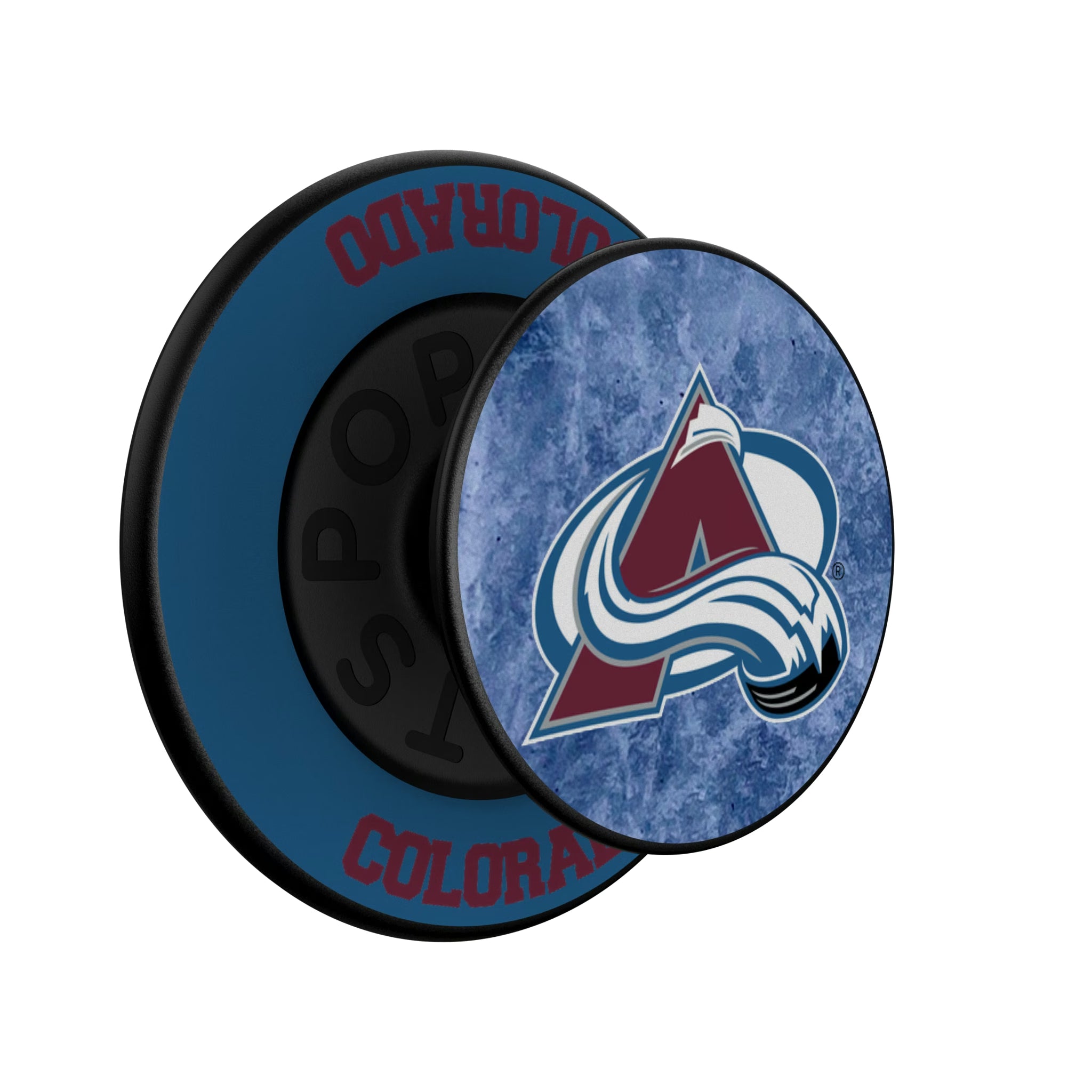 Colorado Avalanche Ice Wordmark Popsockets Round Magnetic - Isometric View