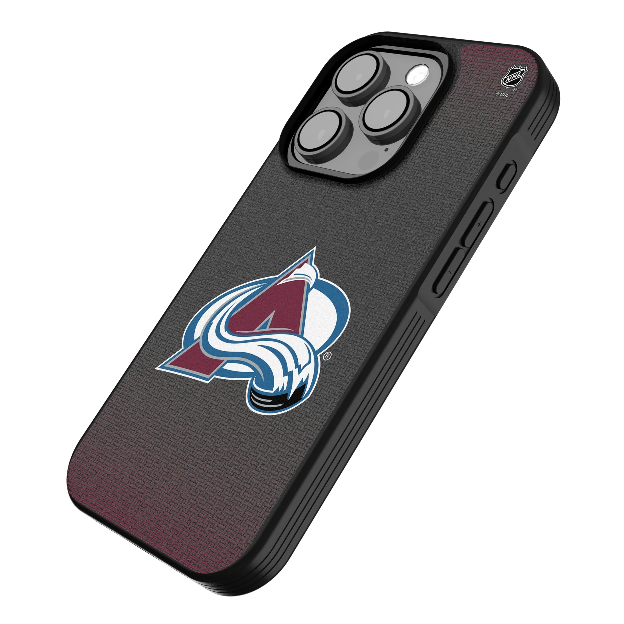 Colorado Avalanche Linen iPhone Bump Phone Case for Apple iPhone - Isometric View