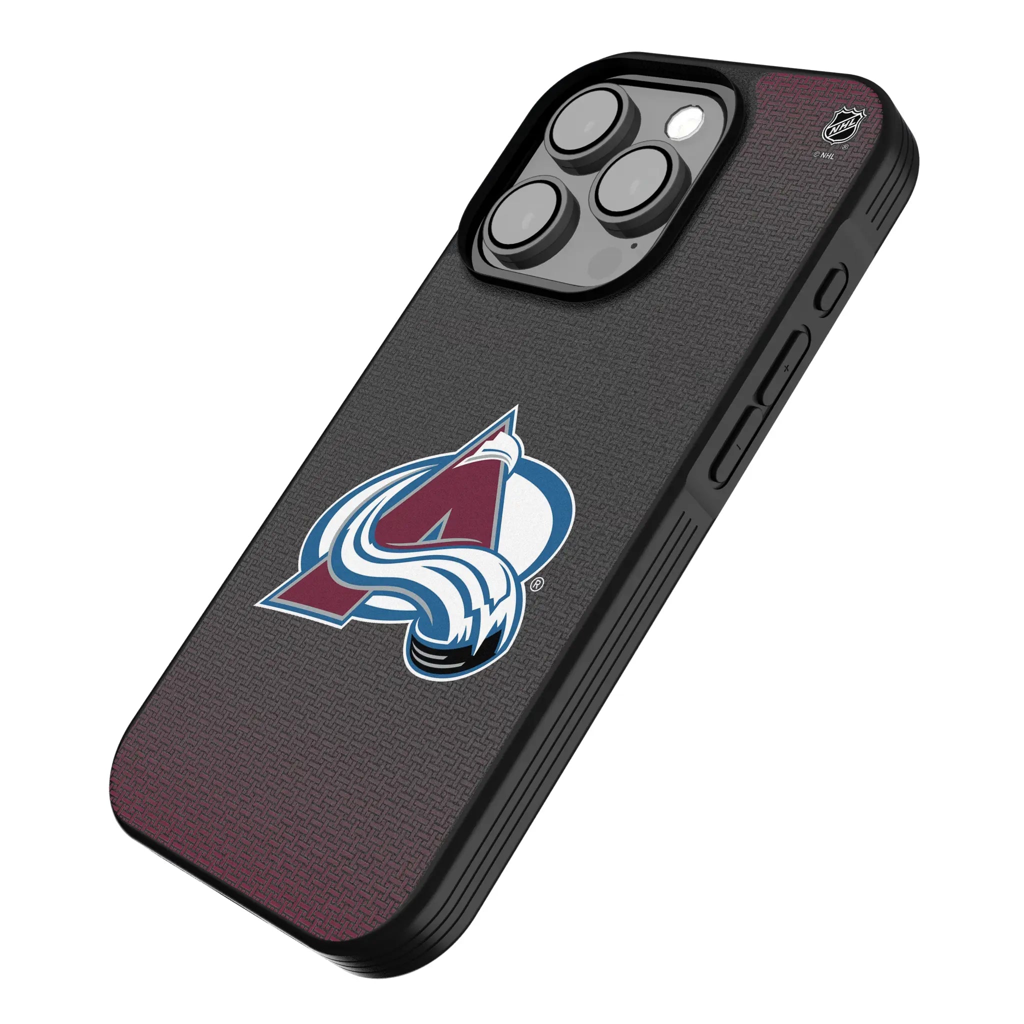 Colorado Avalanche Linen iPhone Bump Phone Case for Apple iPhone - Isometric View