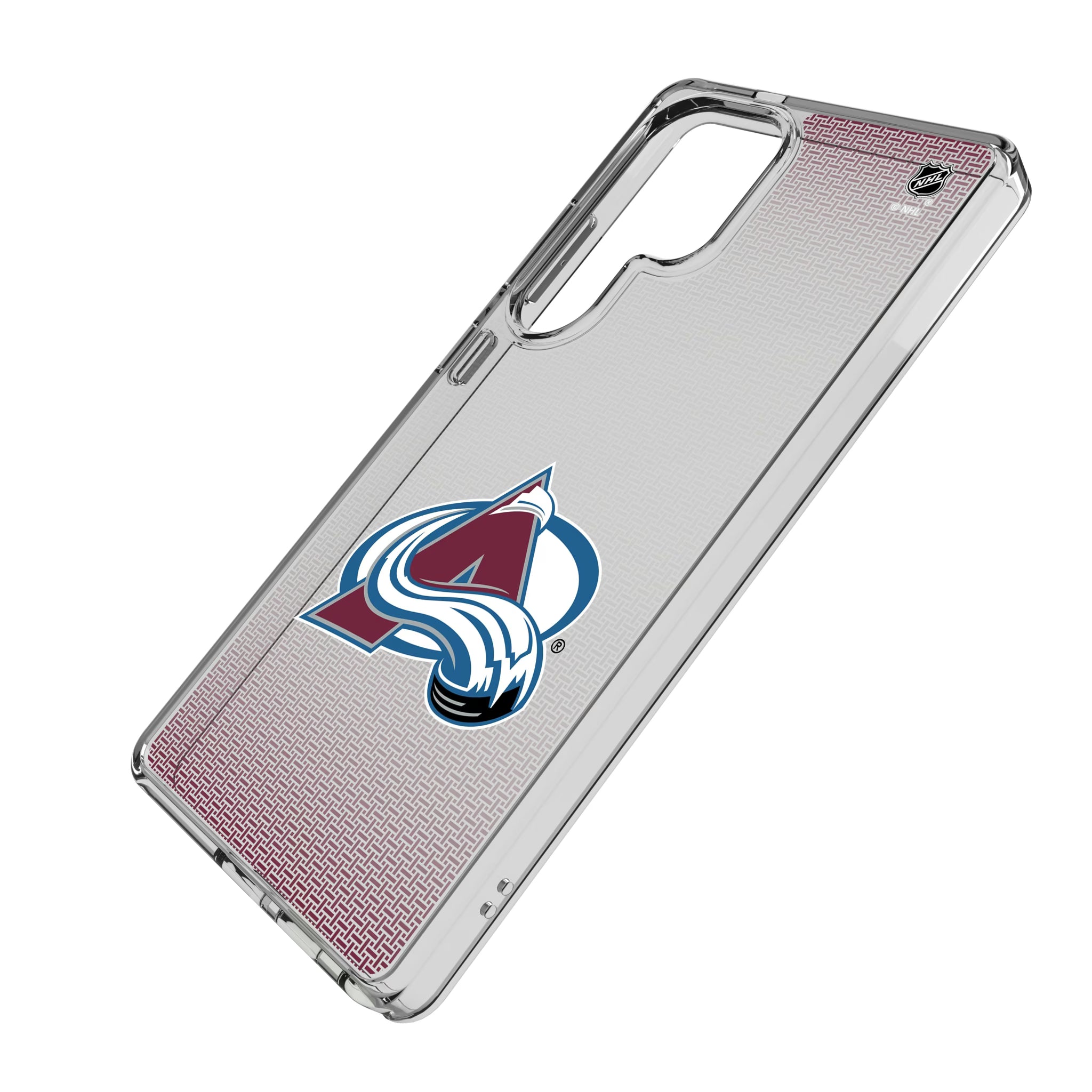 Colorado Avalanche Linen Galaxy Clear Phone Case for Samsung Galaxy - Isometric View
