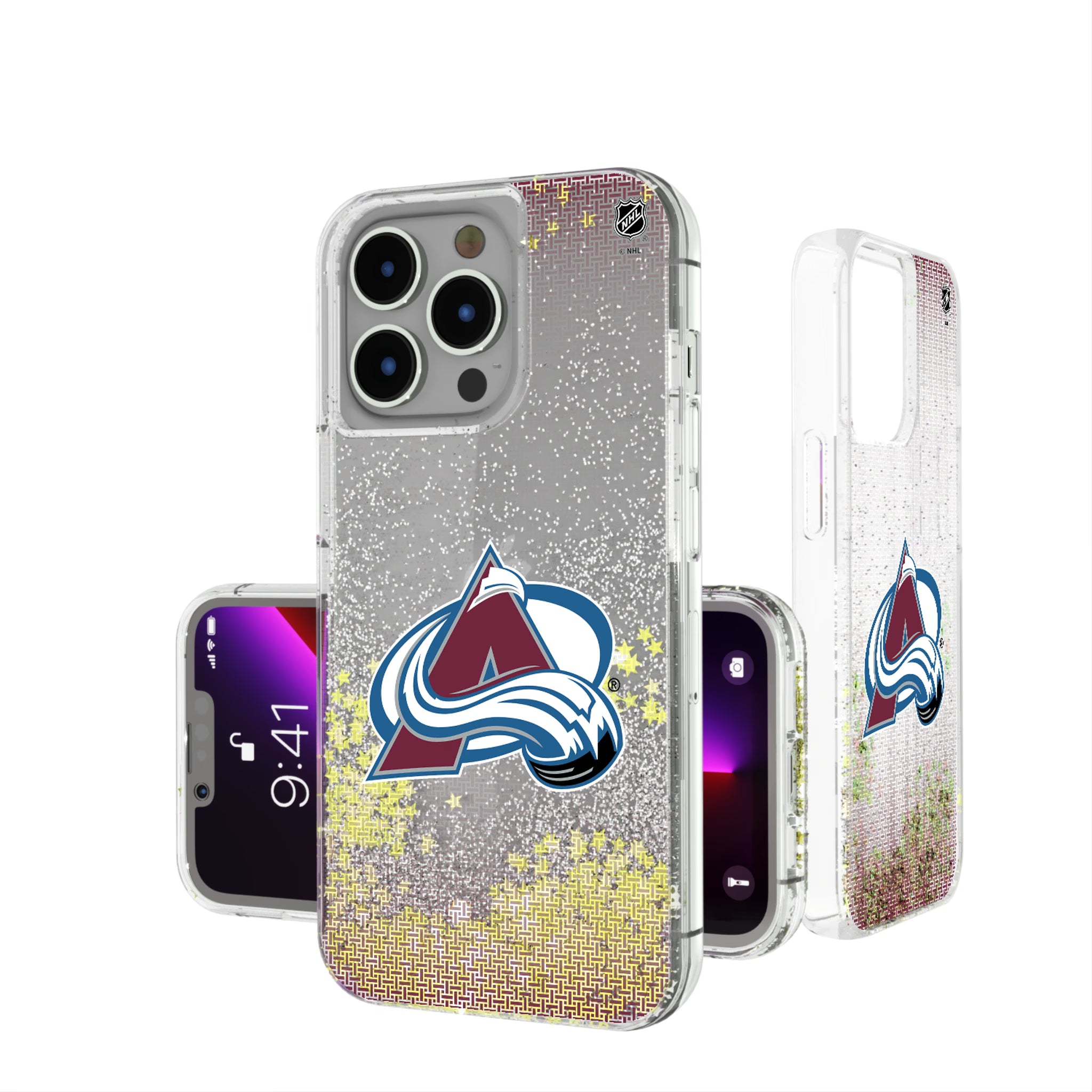 Colorado Avalanche Linen iPhone Glitter Phone Case for Apple iPhone