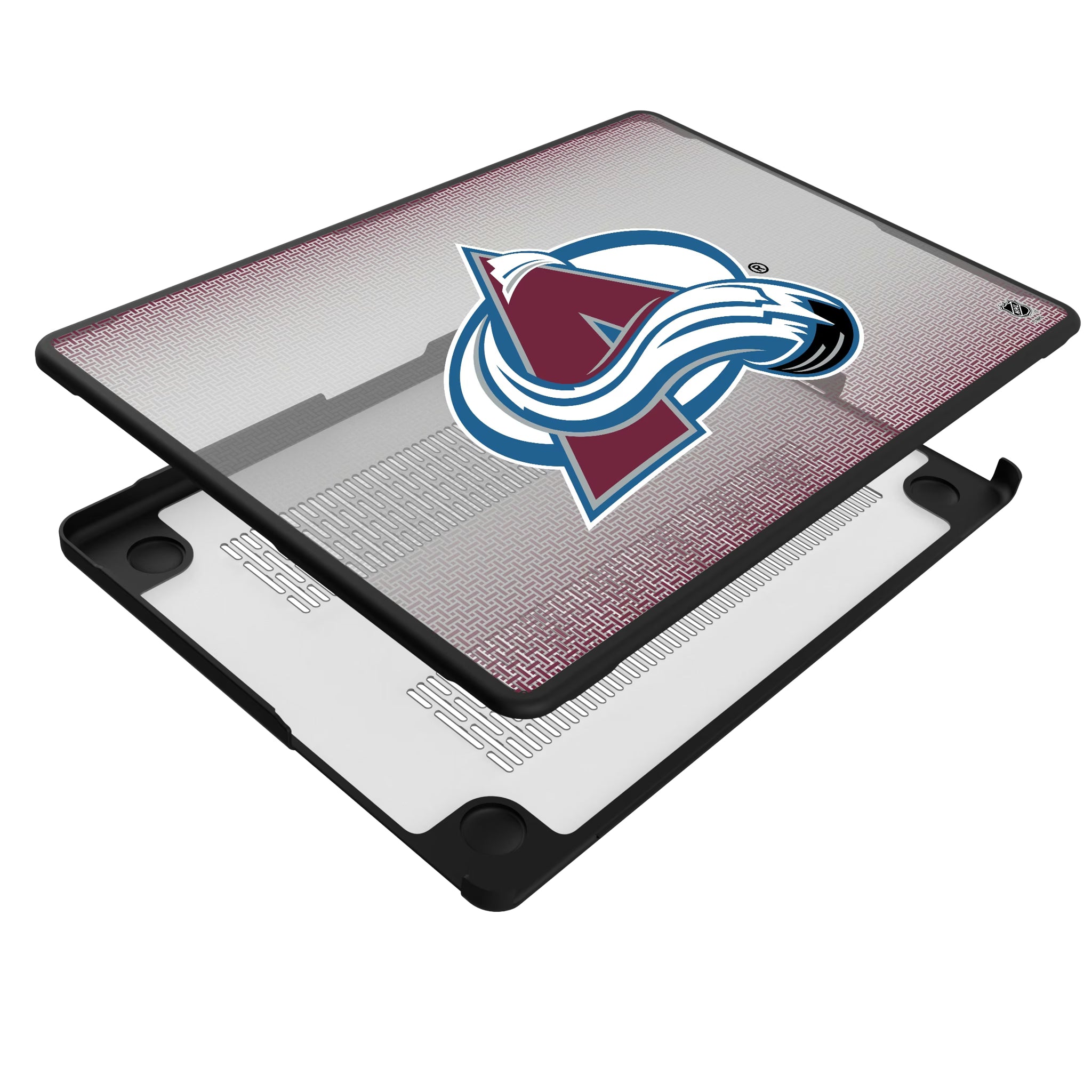 Colorado Avalanche Linen MacBook Laptop Case for Apple MacBook - Isometric View#Device_MacBook Pro (14-inch, 2021) / MacBook Pro (14-inch, 2023) / MacBook Pro (14-inch, 2024)