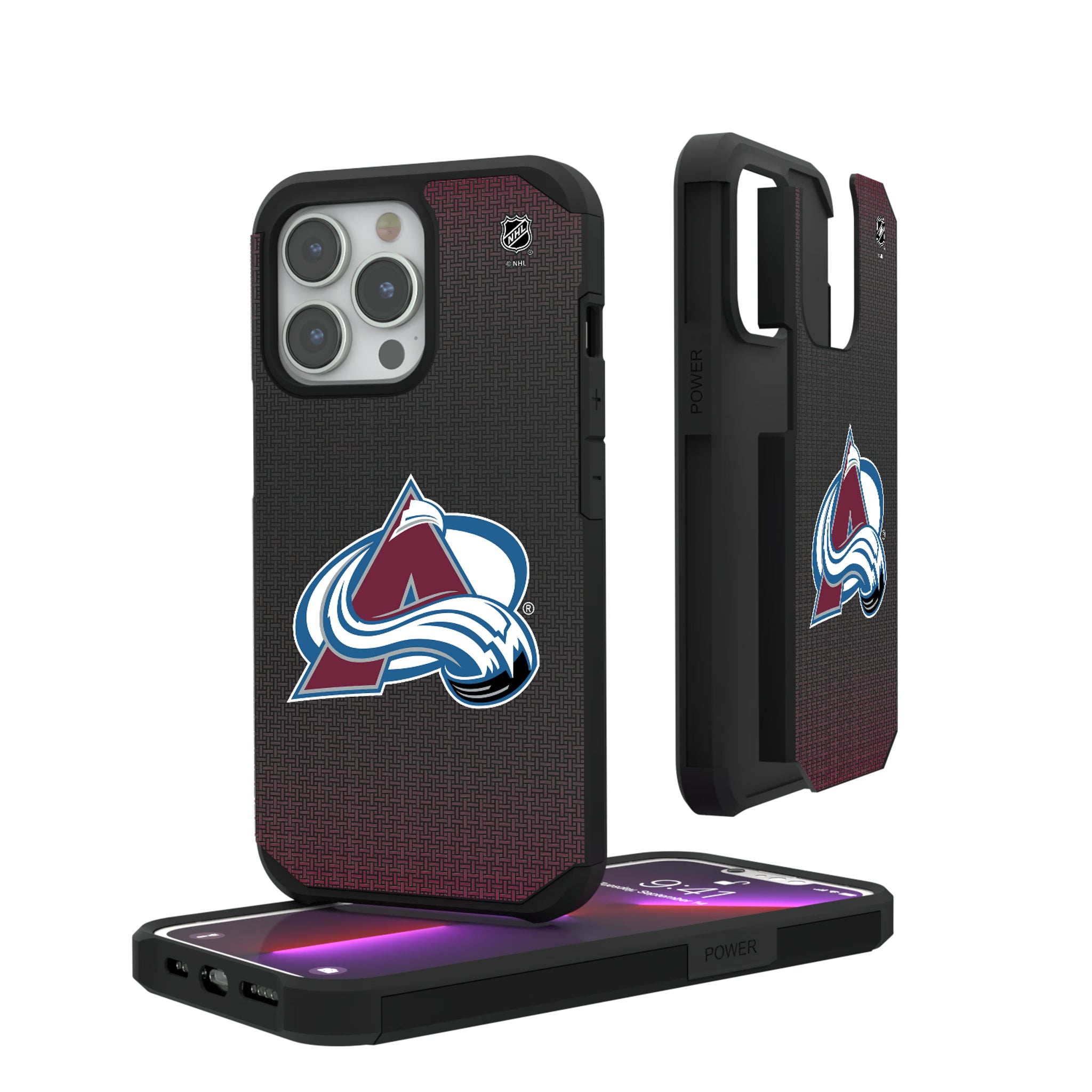 Colorado Avalanche Linen iPhone Rugged Phone Case for Apple iPhone#Device_iPhone 13 Pro