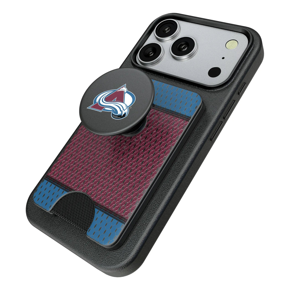 Colorado Avalanche Mesh Popsockets Wallet Magnetic - Isometric View