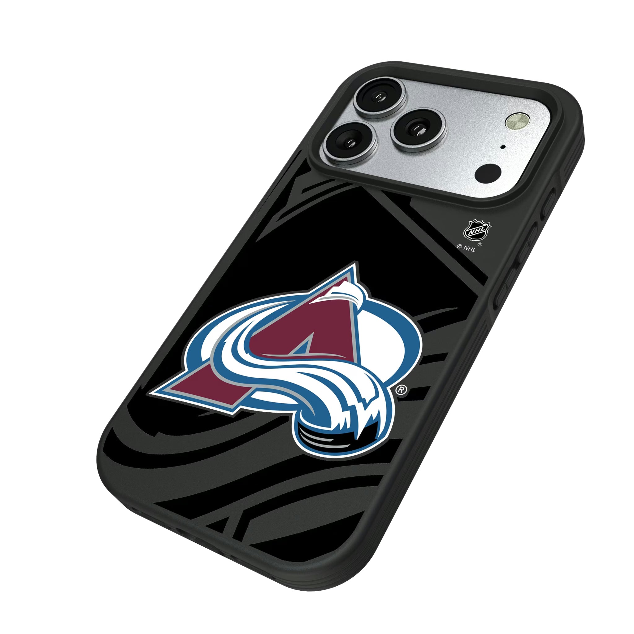 Colorado Avalanche Monocolor Tilt iPhone Bump Phone Case for Apple iPhone - Isometric View#Device_iPhone 17 Pro