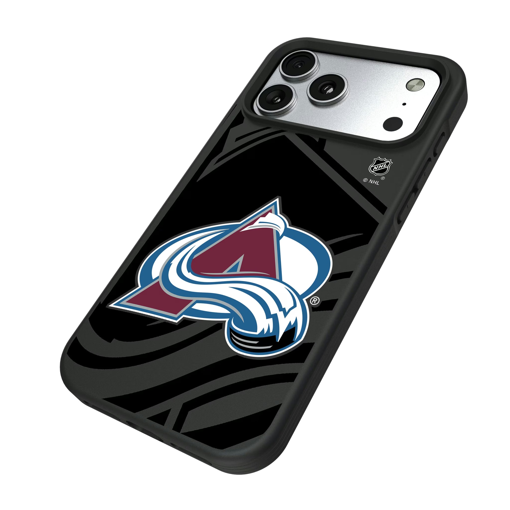Colorado Avalanche Monocolor Tilt iPhone Bump Phone Case for Apple iPhone - Isometric View#Device_iPhone 17 Pro Max