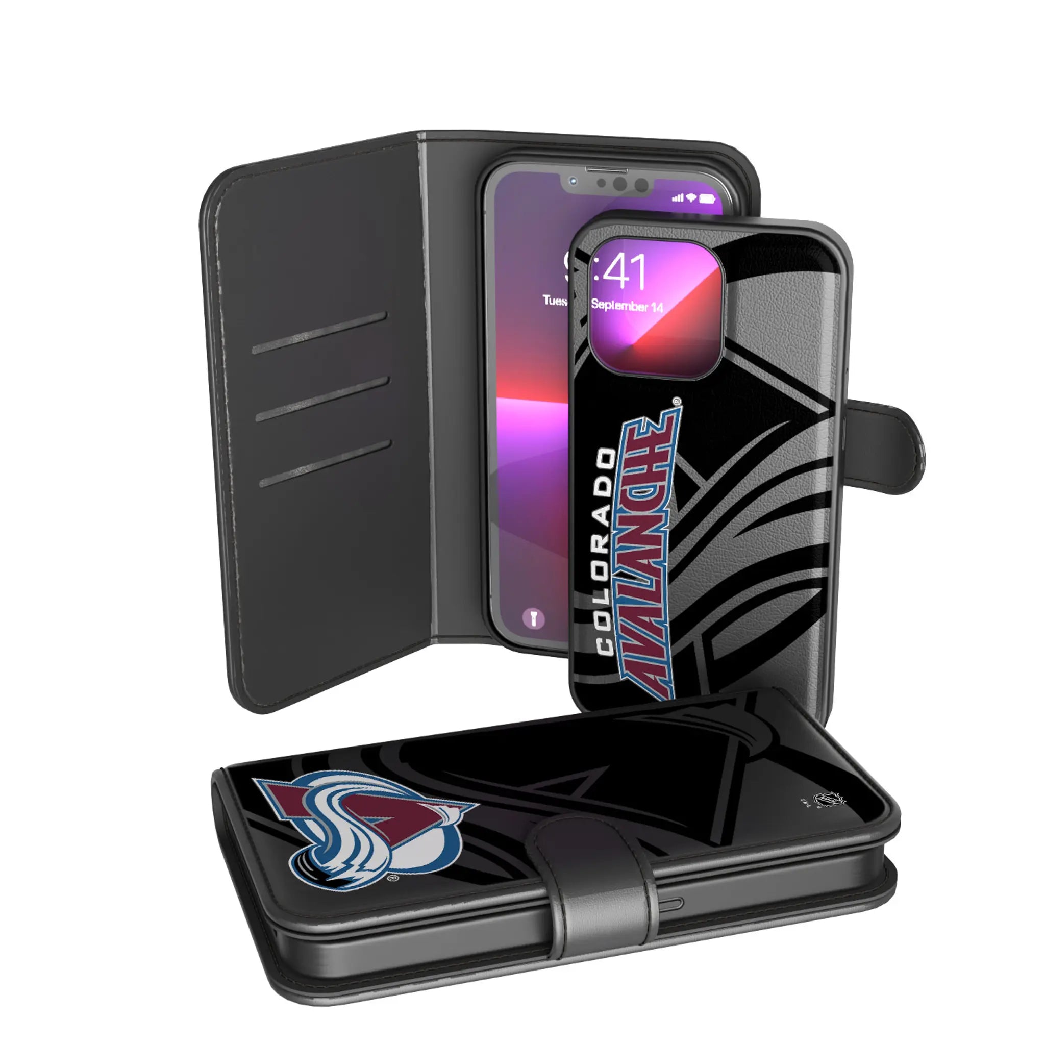 Colorado Avalanche Monocolor Tilt iPhone Wallet Phone Case for Apple iPhone