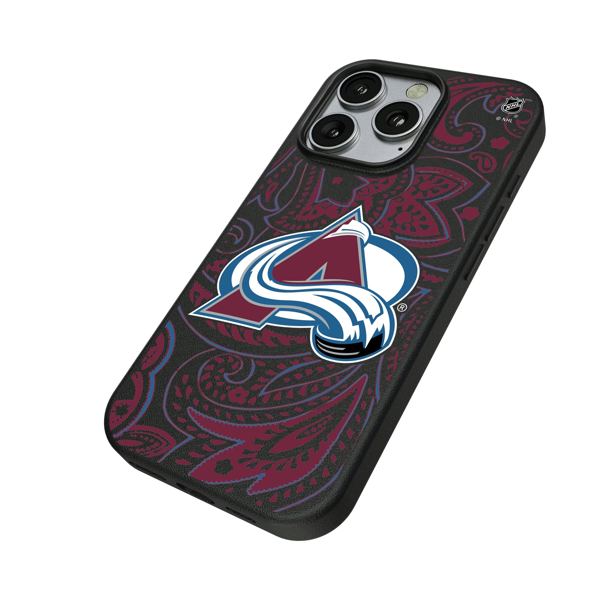Colorado Avalanche Paisley iPhone MagSafe Compatible Phone Case for Apple iPhone - Isometric View