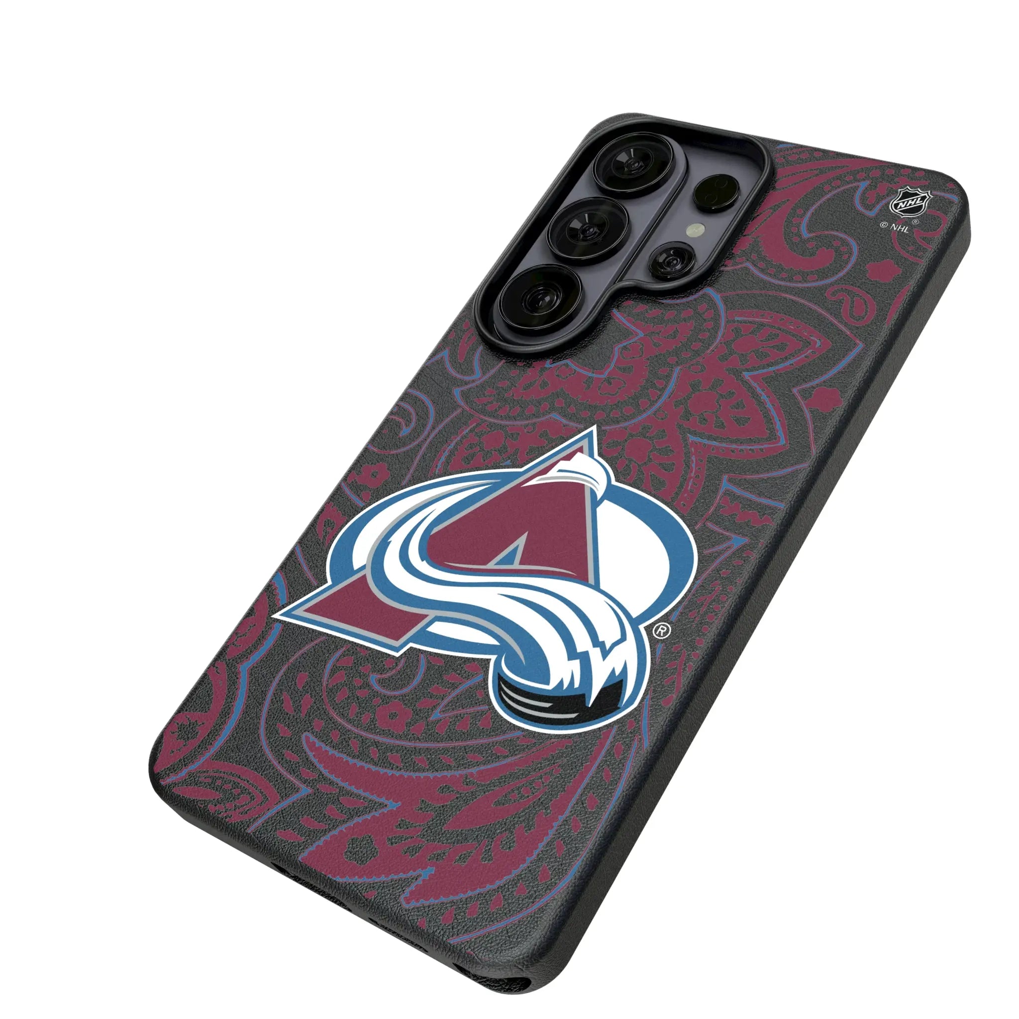 Colorado Avalanche Paisley Galaxy MagSafe Compatible Phone Case for Samsung Galaxy - Isometric View#Device_Galaxy S26 Ultra